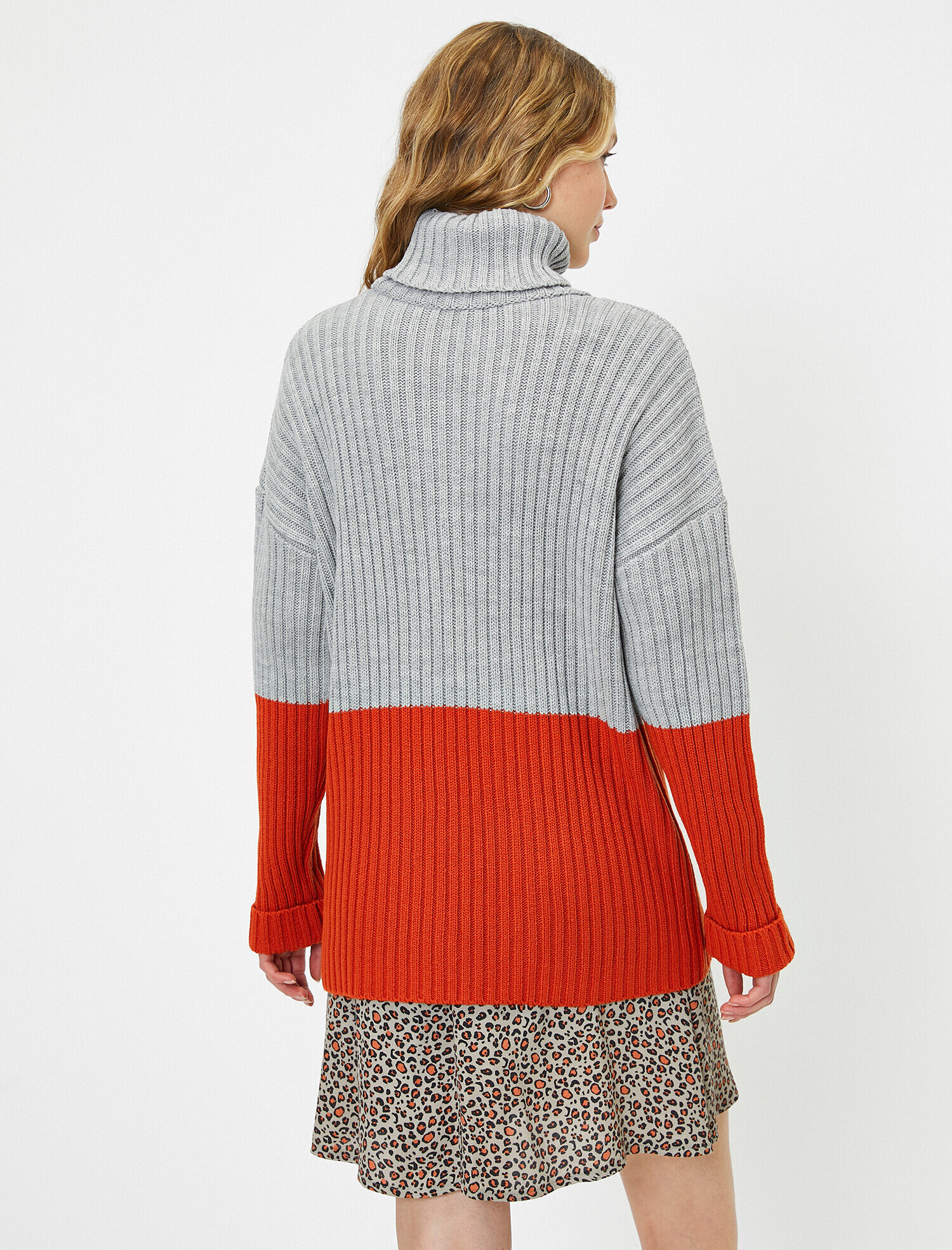   Renk Bloklu Triko Tunik