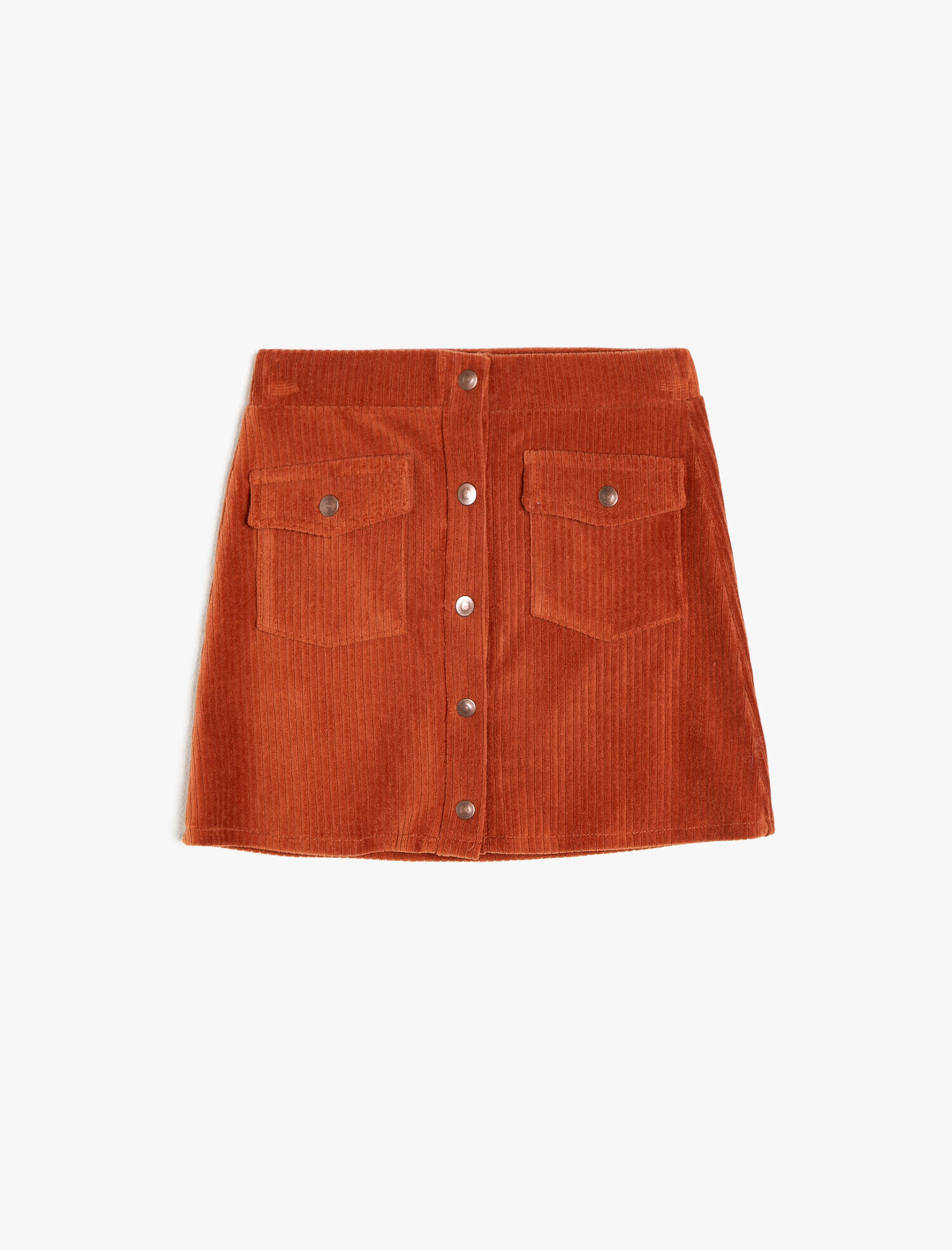  Kız Çocuk Düğme Detaylı Etek