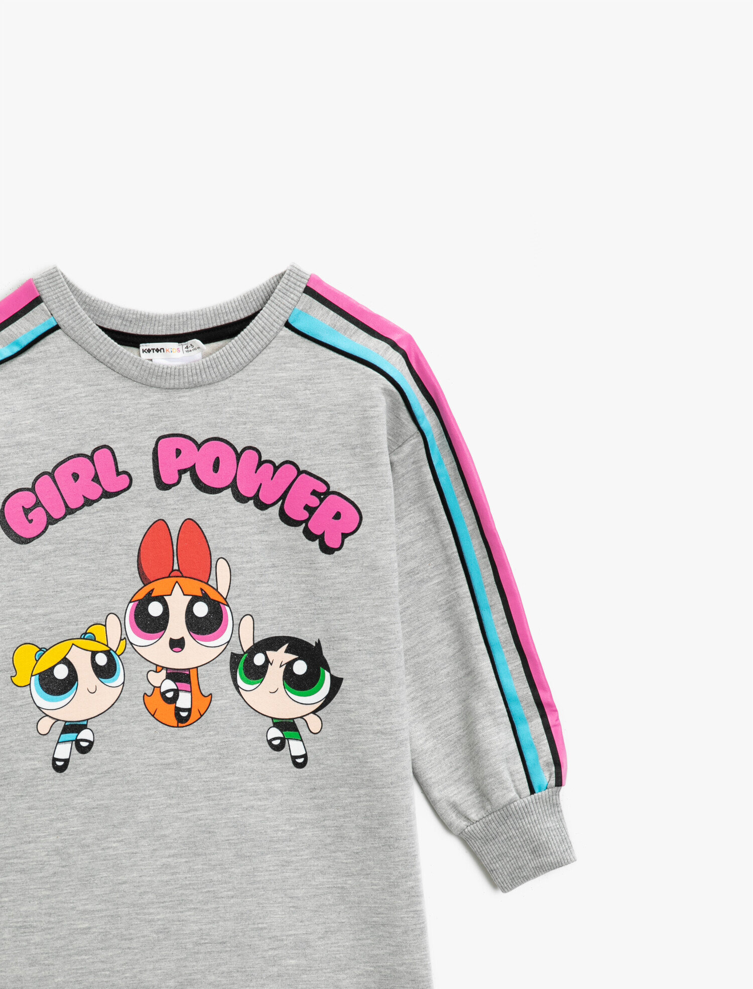  Kız Çocuk Power Puff Girls Lisanslı Yazılı Baskılı Elbise
