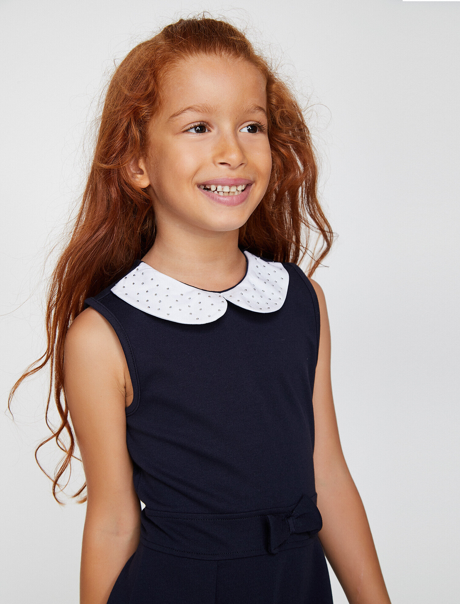  Kız Çocuk Yaka Detaylı Elbise