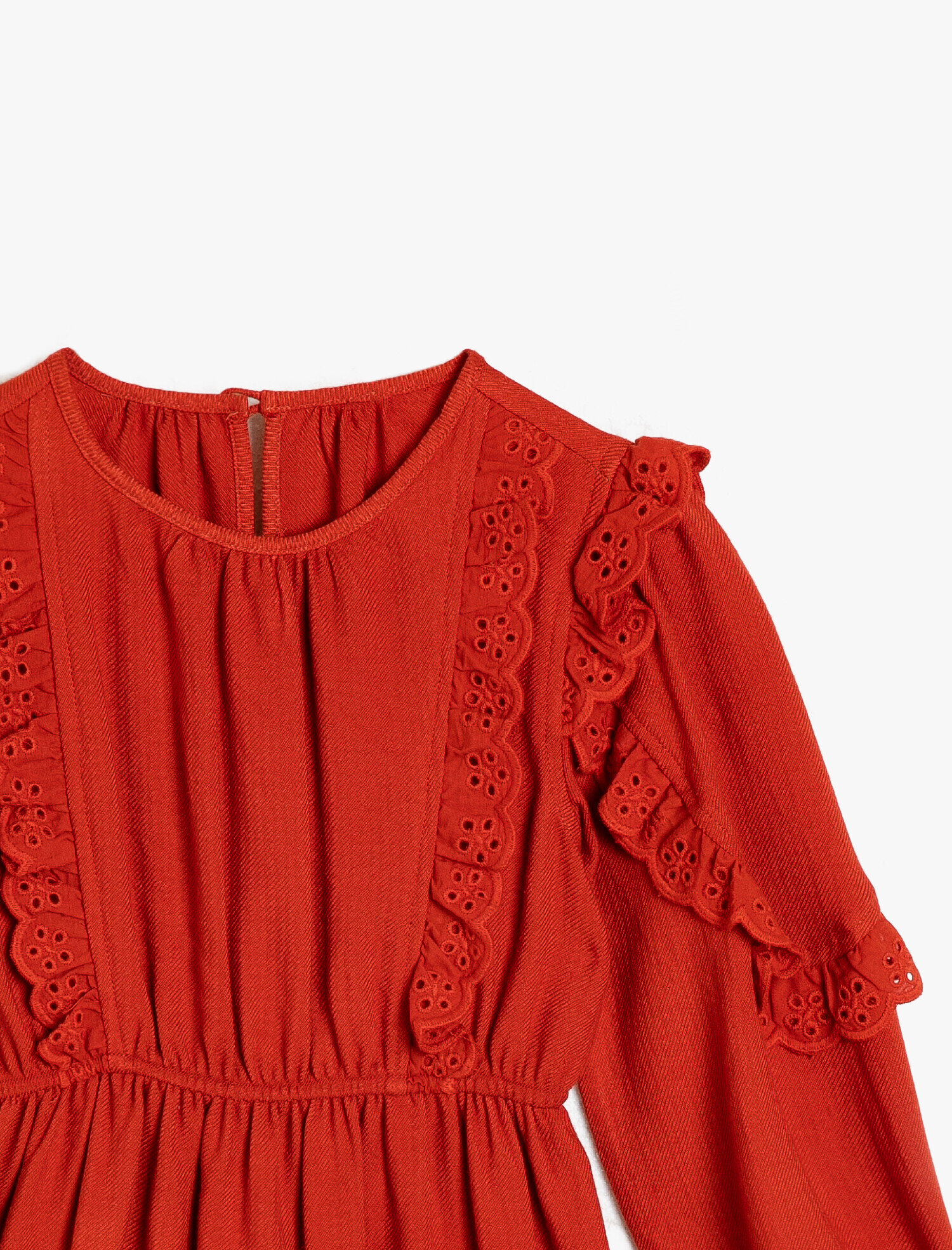  Kız Çocuk Fırfır Detaylı Elbise