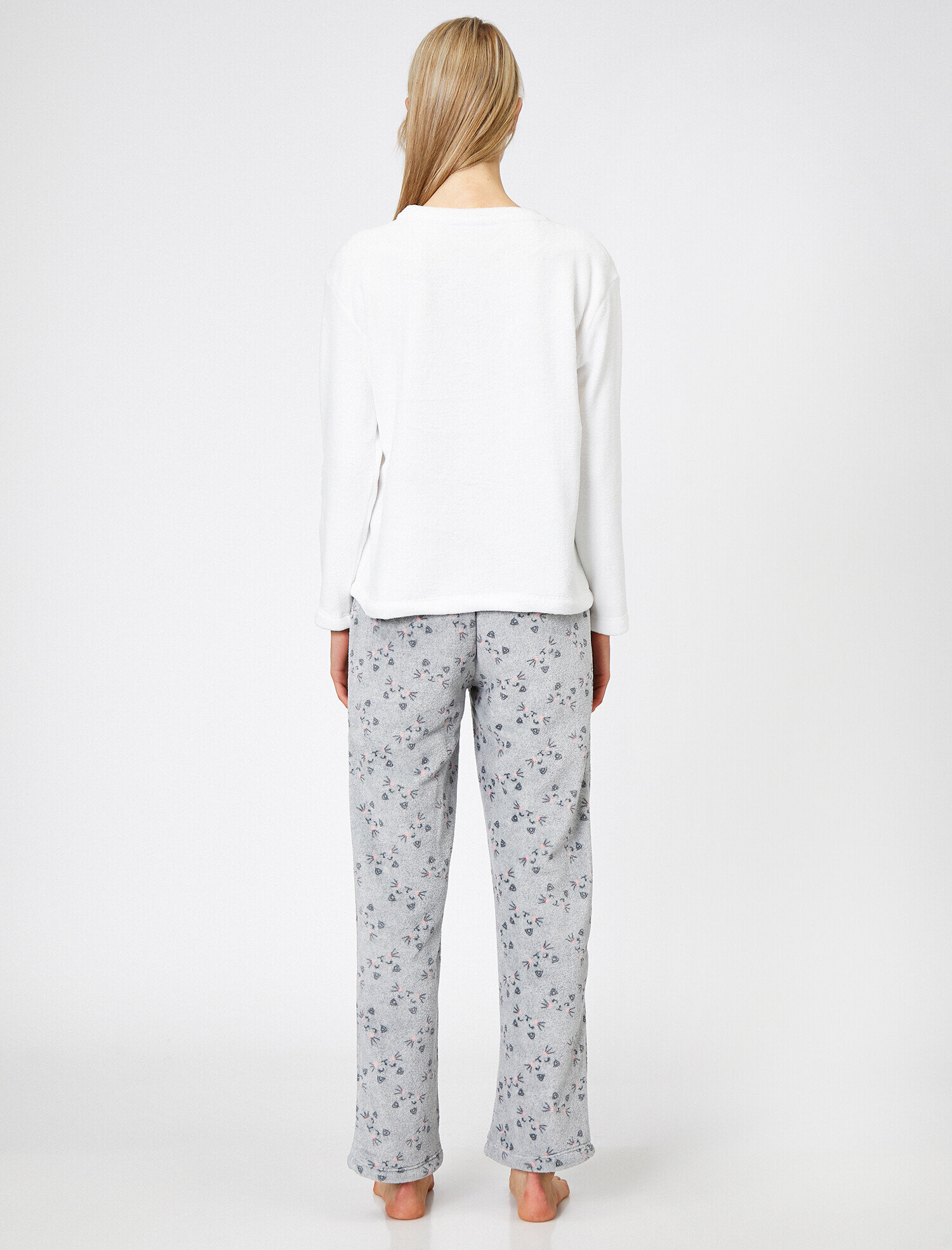   Polar Pijama Seti Yazılı Baskılı