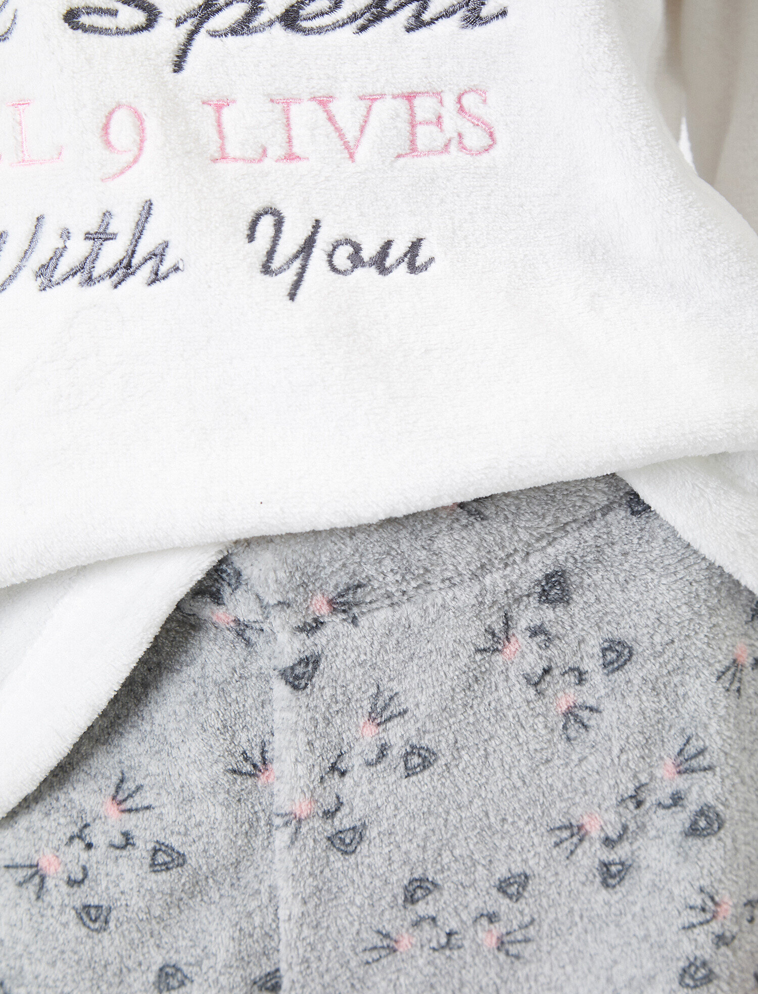   Polar Pijama Seti Yazılı Baskılı