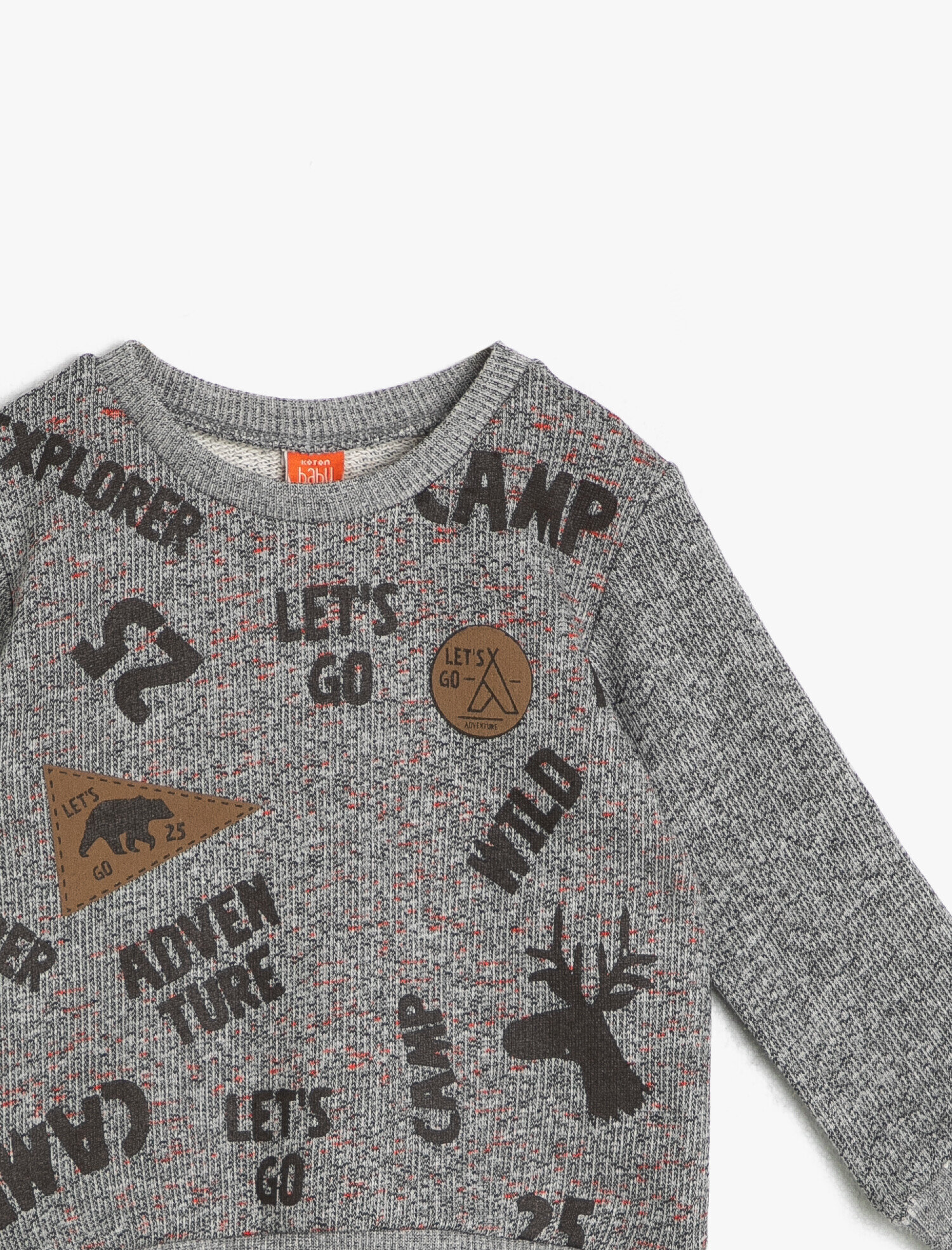 Erkek Bebek Yazılı Baskılı Sweatshirt