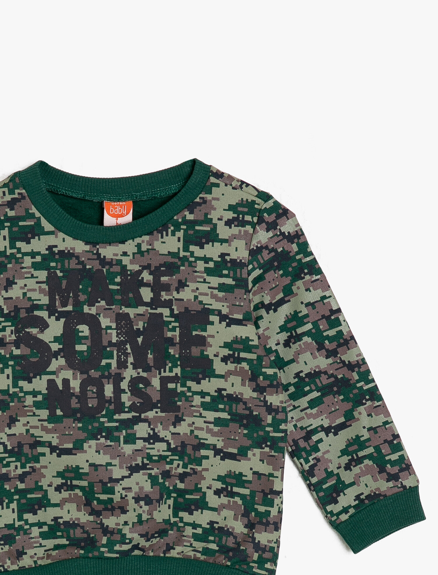  Erkek Bebek Desenli Sweatshirt Uzun Kollu