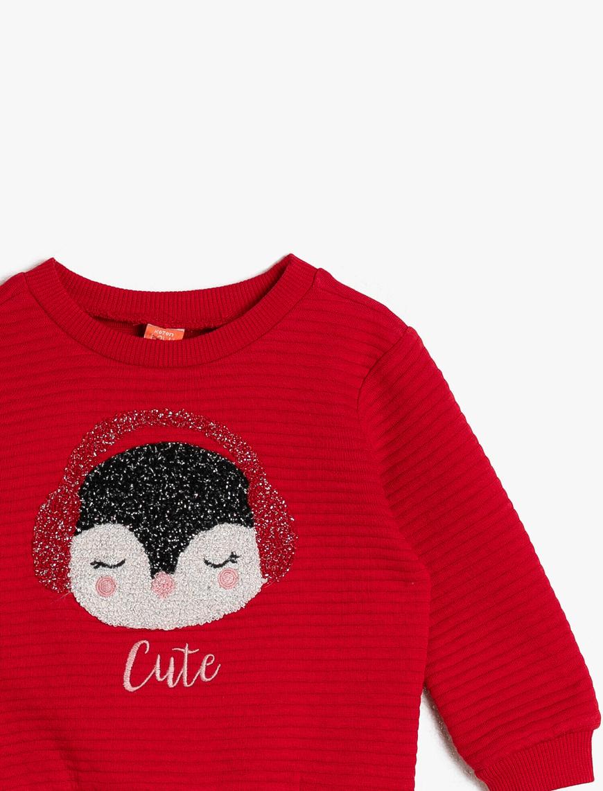  Kız Bebek İşlemeli Sweatshirt