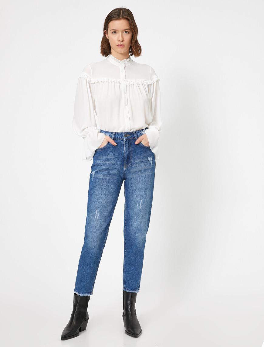   Letter Printed Jeans