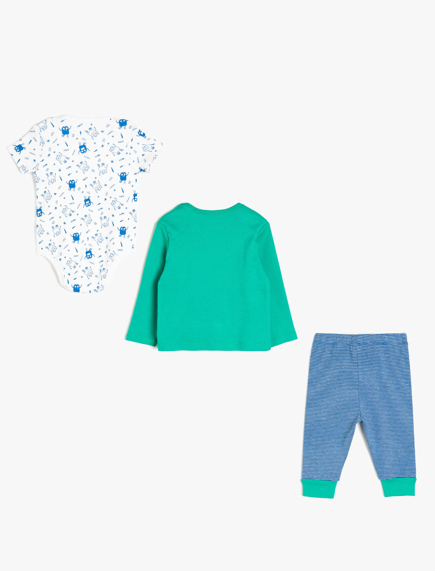  Erkek Bebek Baskılı Bodysuit Takımı