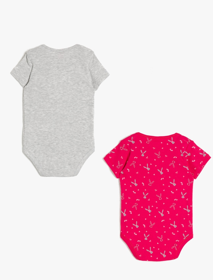 Kız Bebek 2'li Yazılı Baskılı Çıtçıtlı Body
