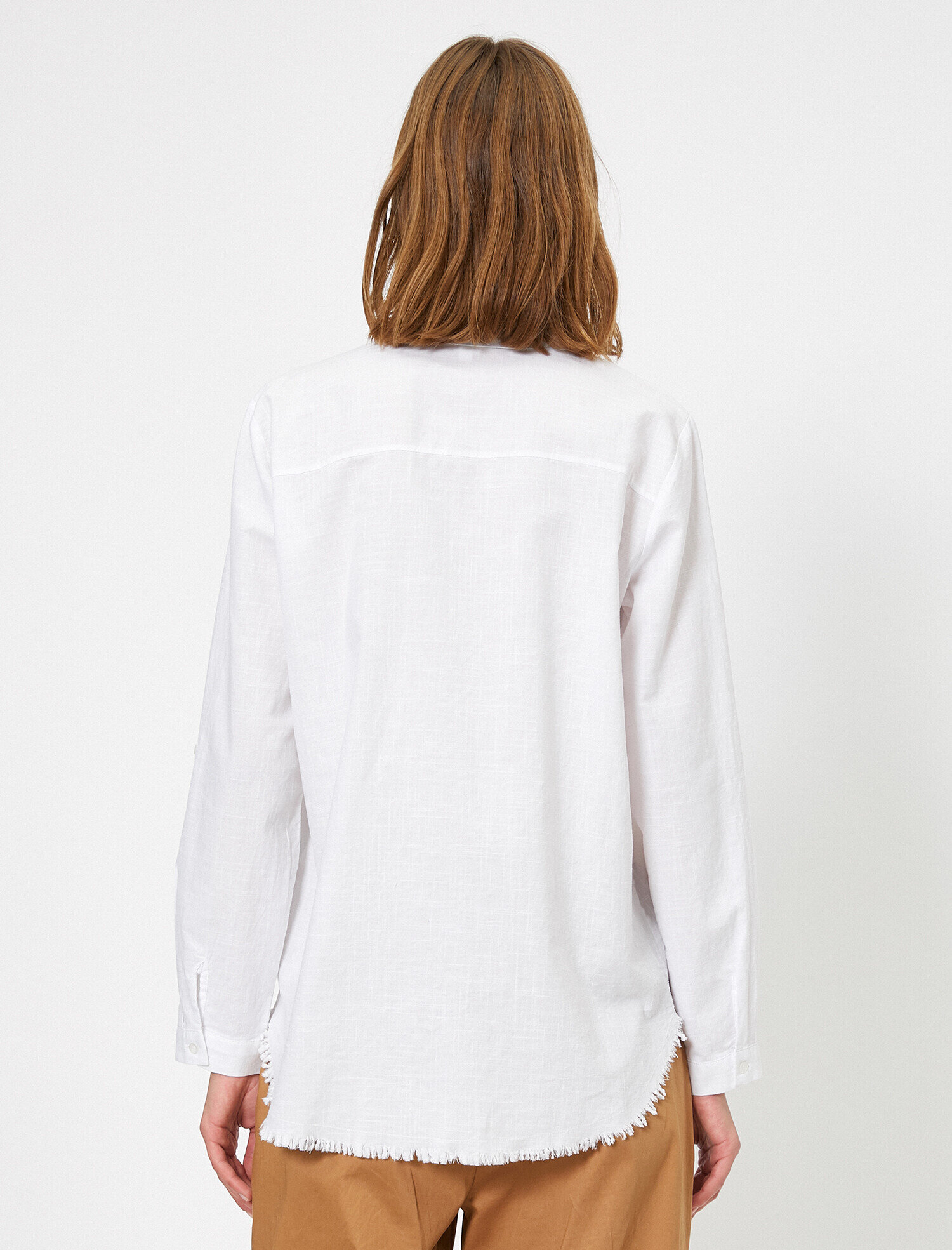   Cep Detaylı Püsküllü Uzun Kollu Gömlek