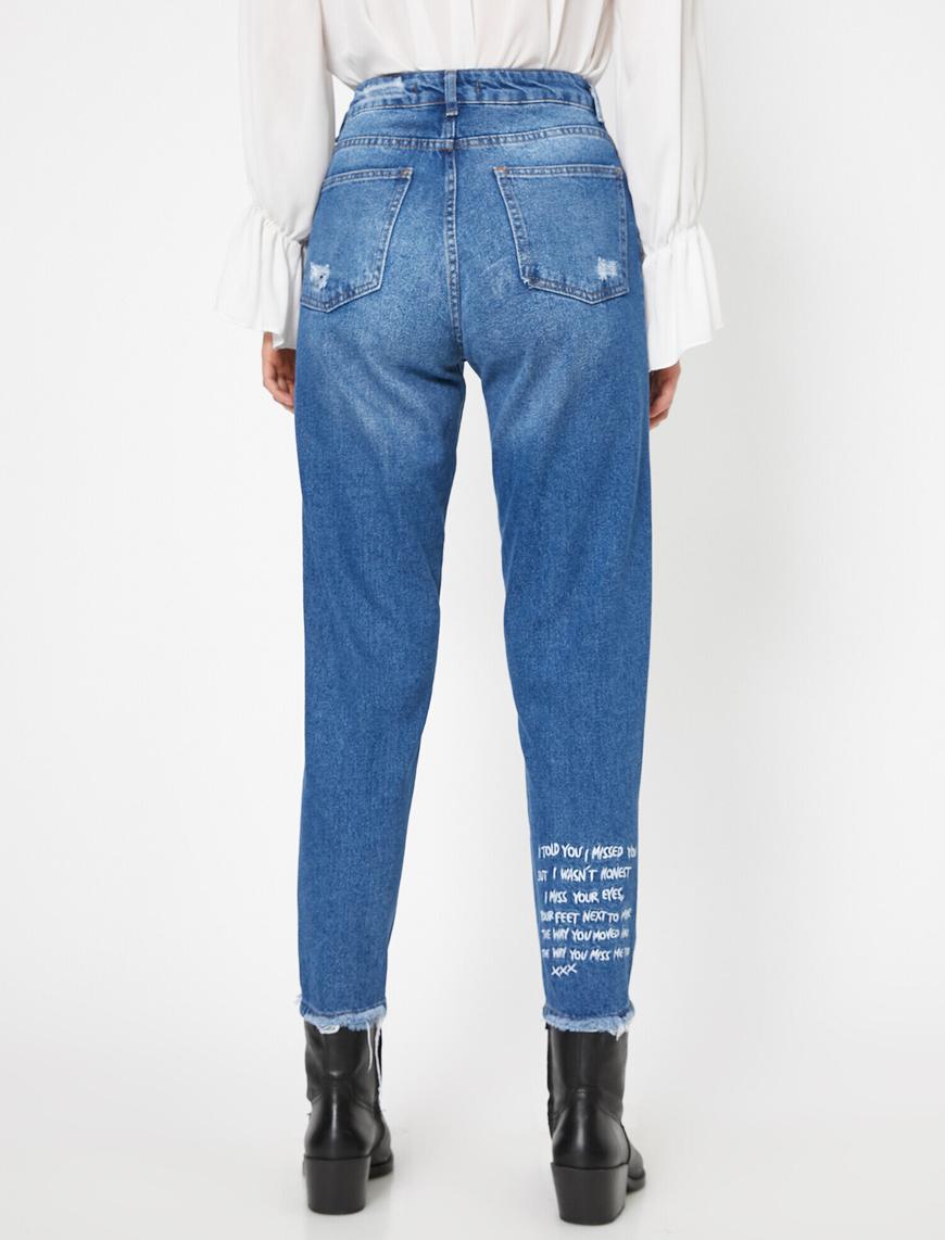   Letter Printed Jeans