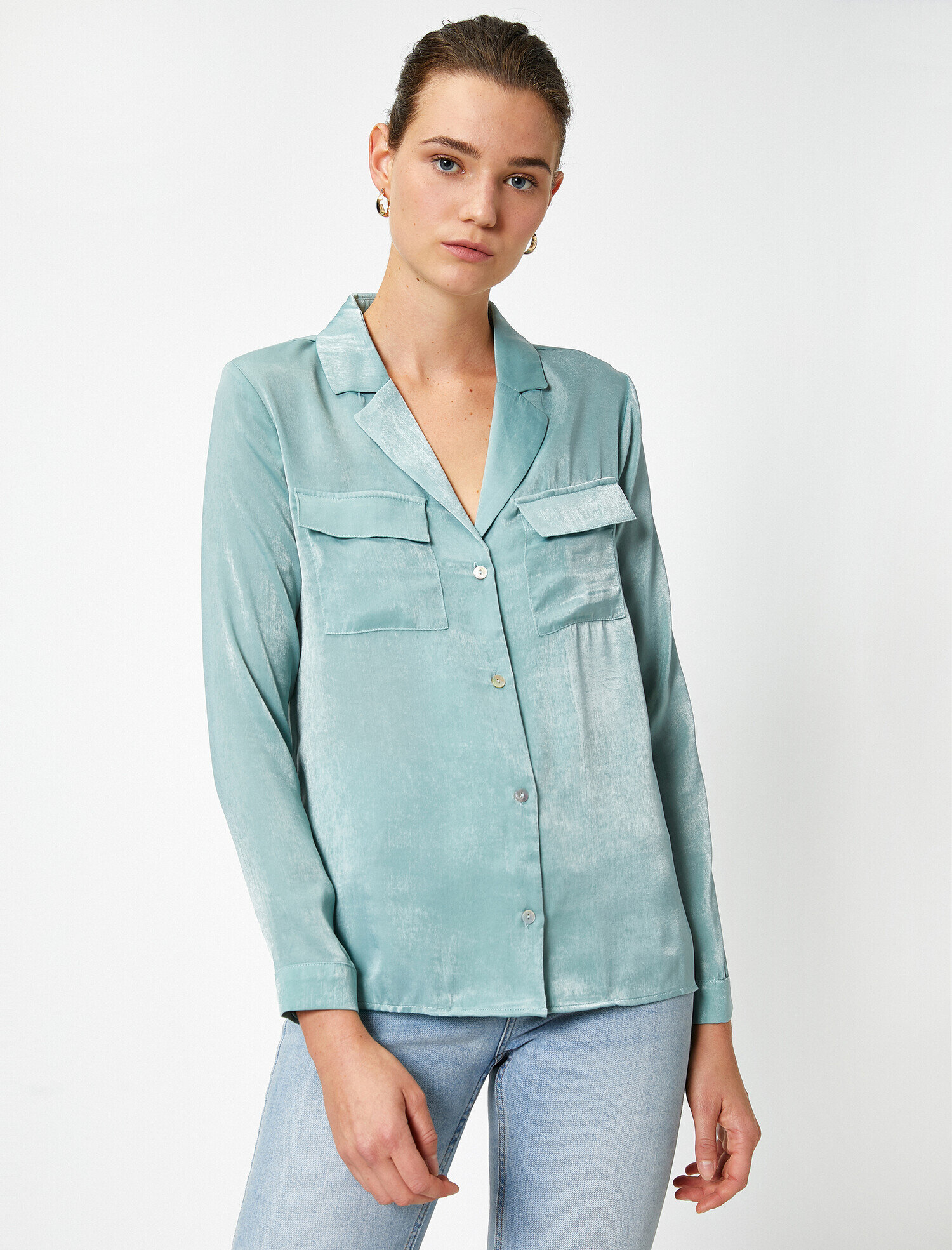   Uzun Kollu Cepli Gömlek