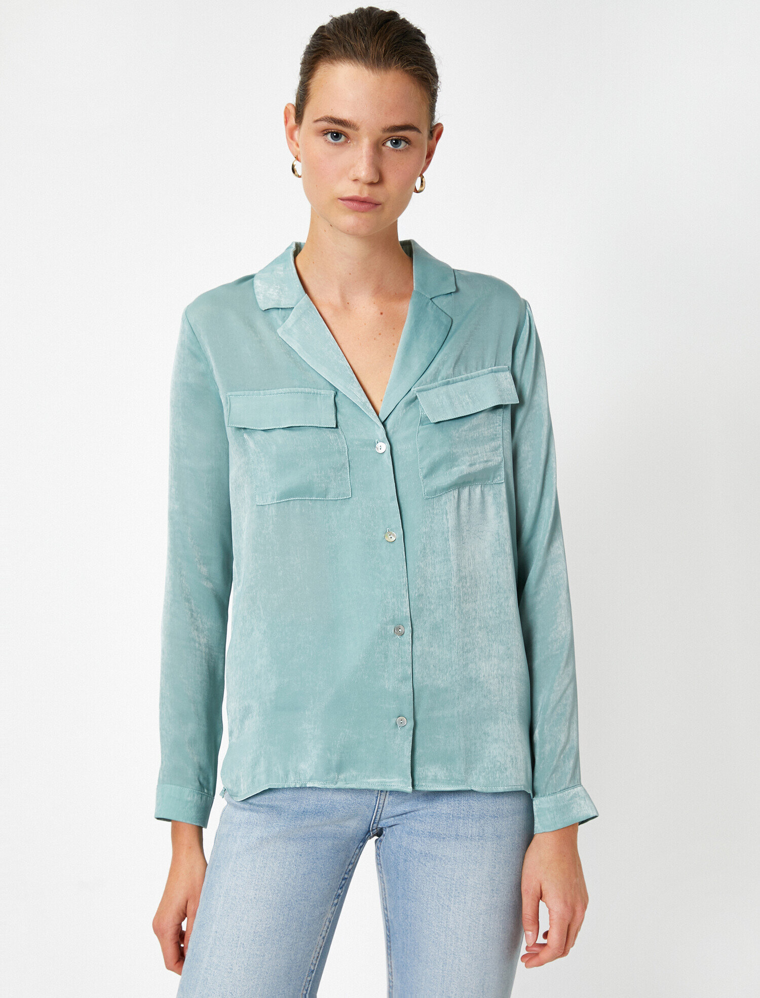   Uzun Kollu Cepli Gömlek