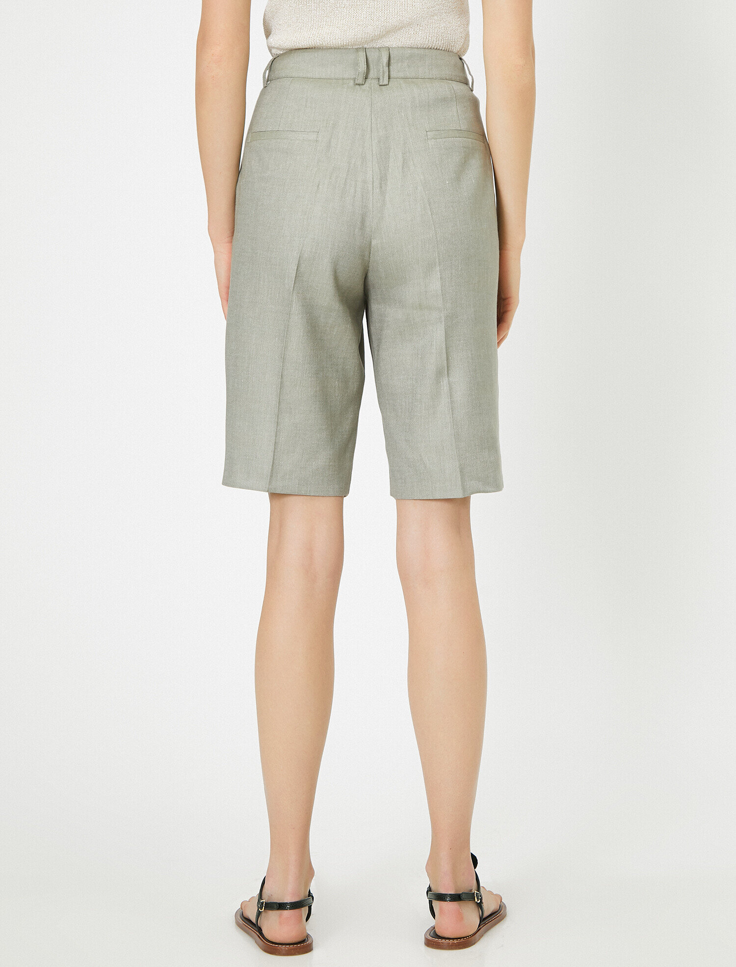   Keten Karışımlı Bermuda Şort