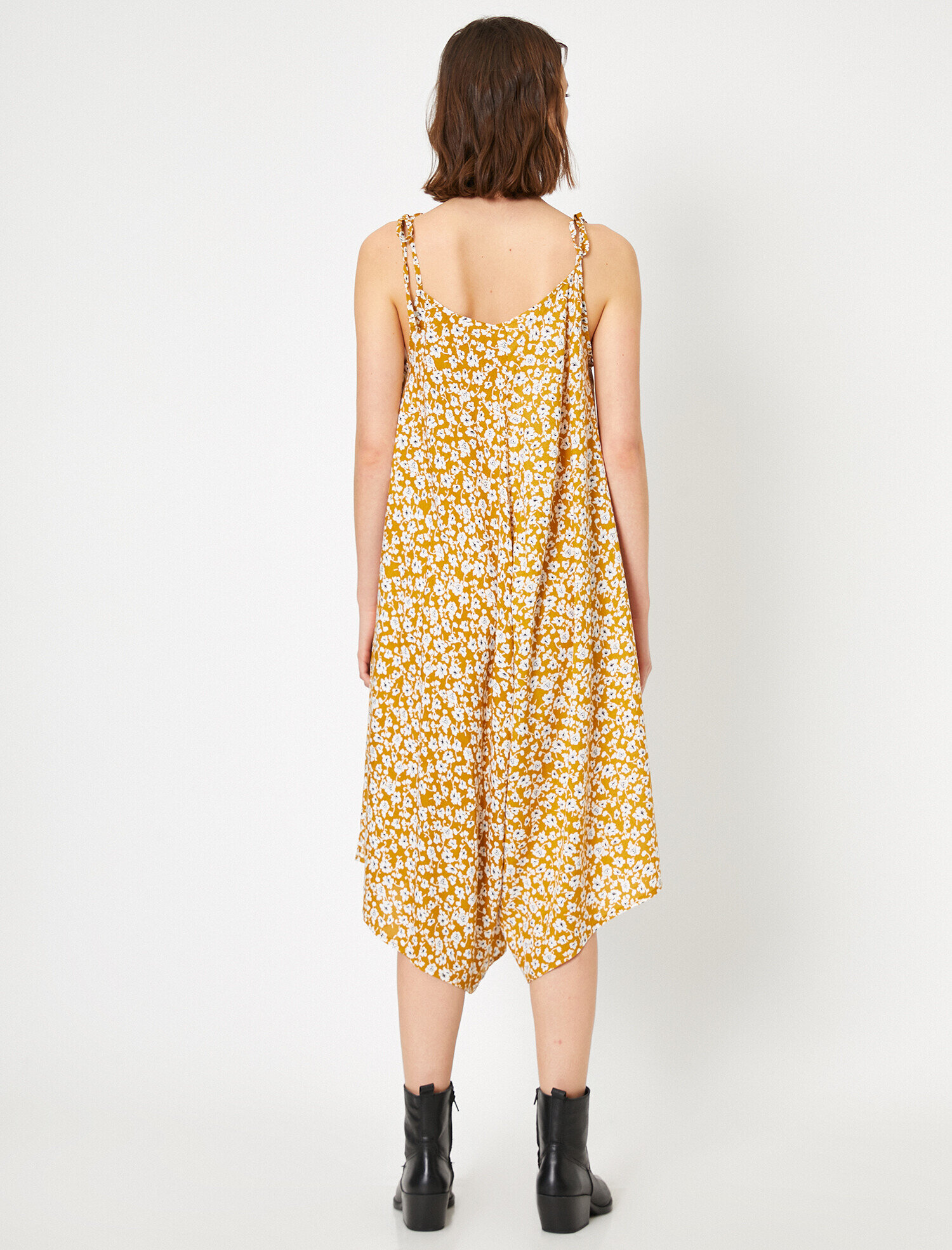   Çiçek Desenli Askılı Tulum