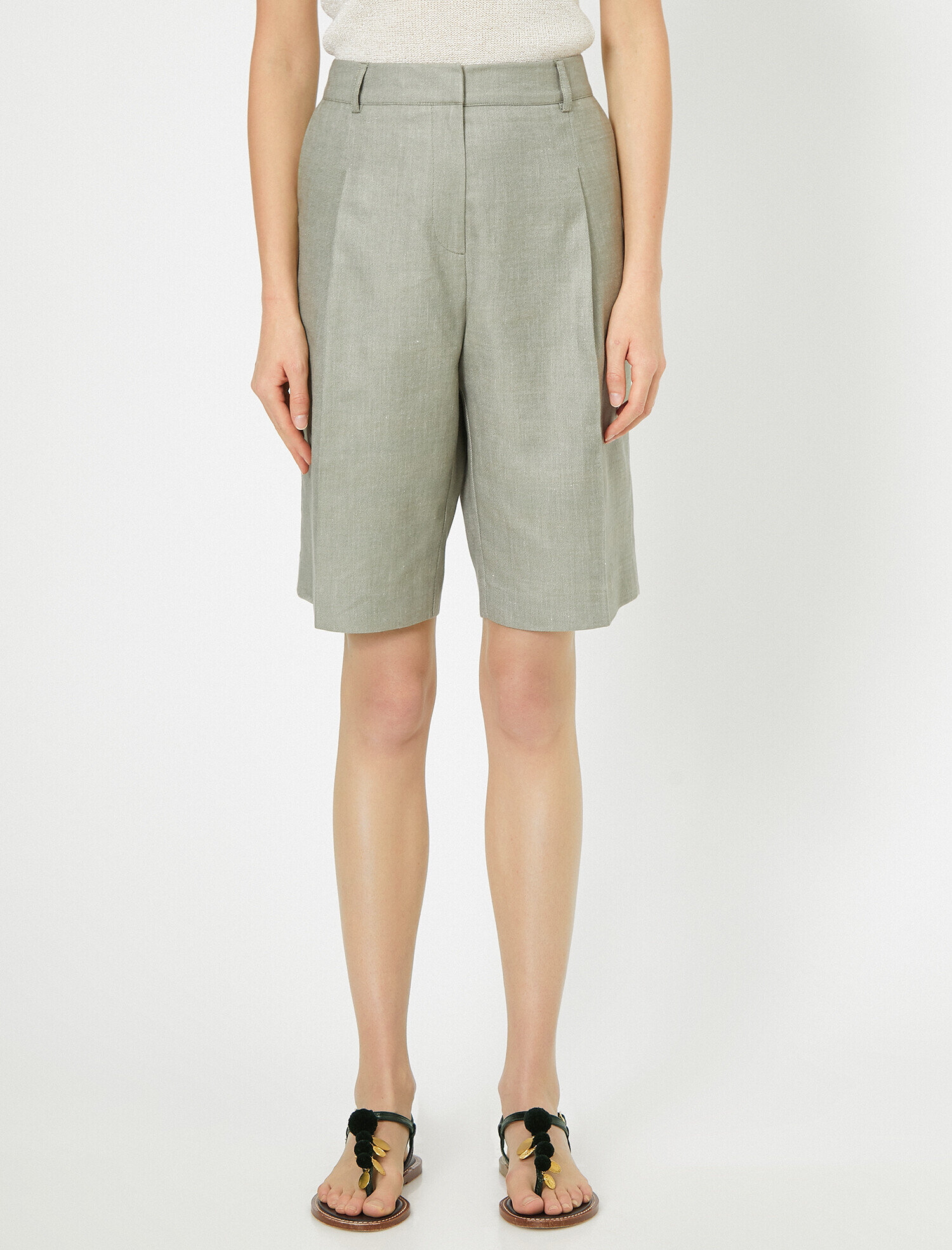   Keten Karışımlı Bermuda Şort