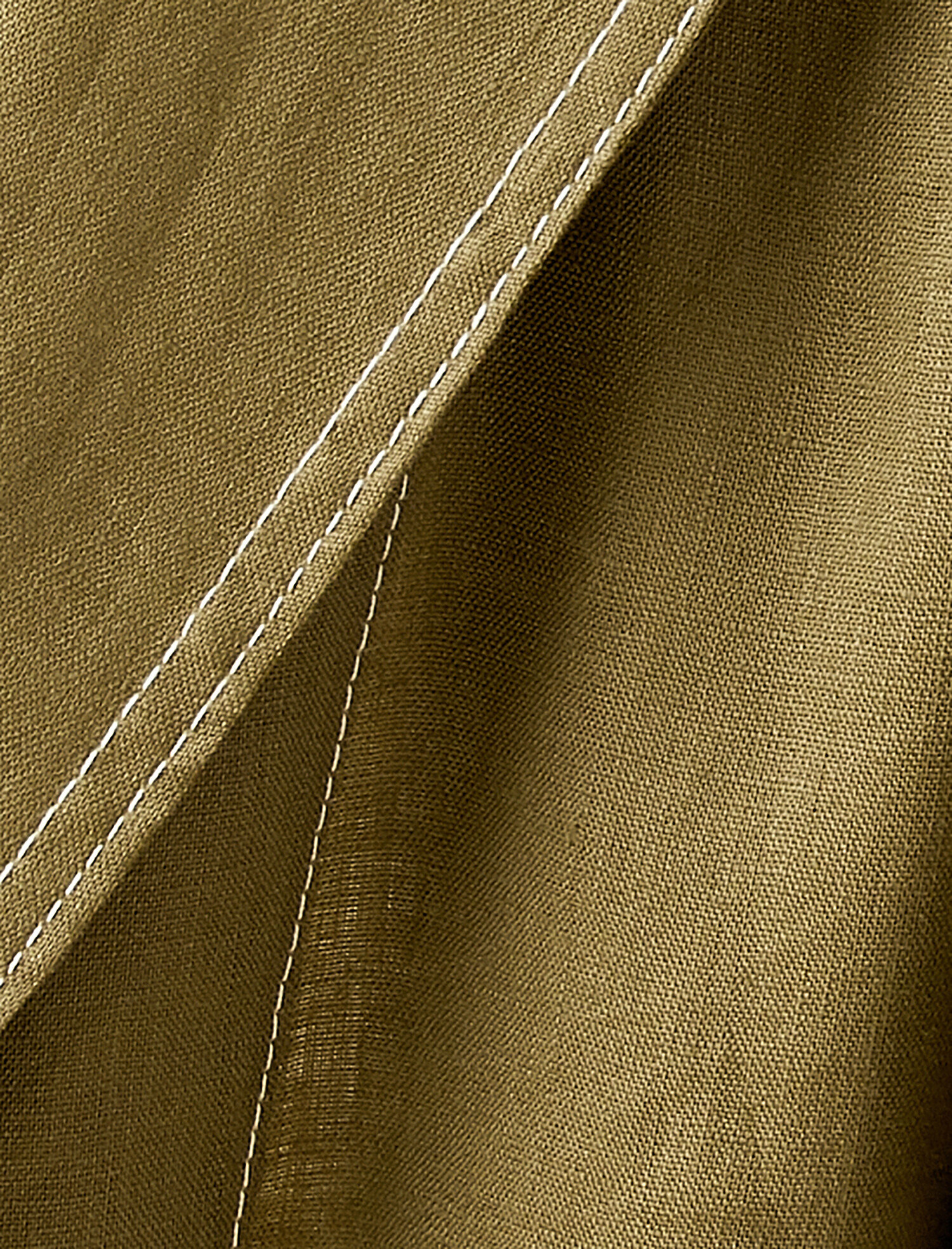   Dikiş Detaylı Cepli Keten Trençkot