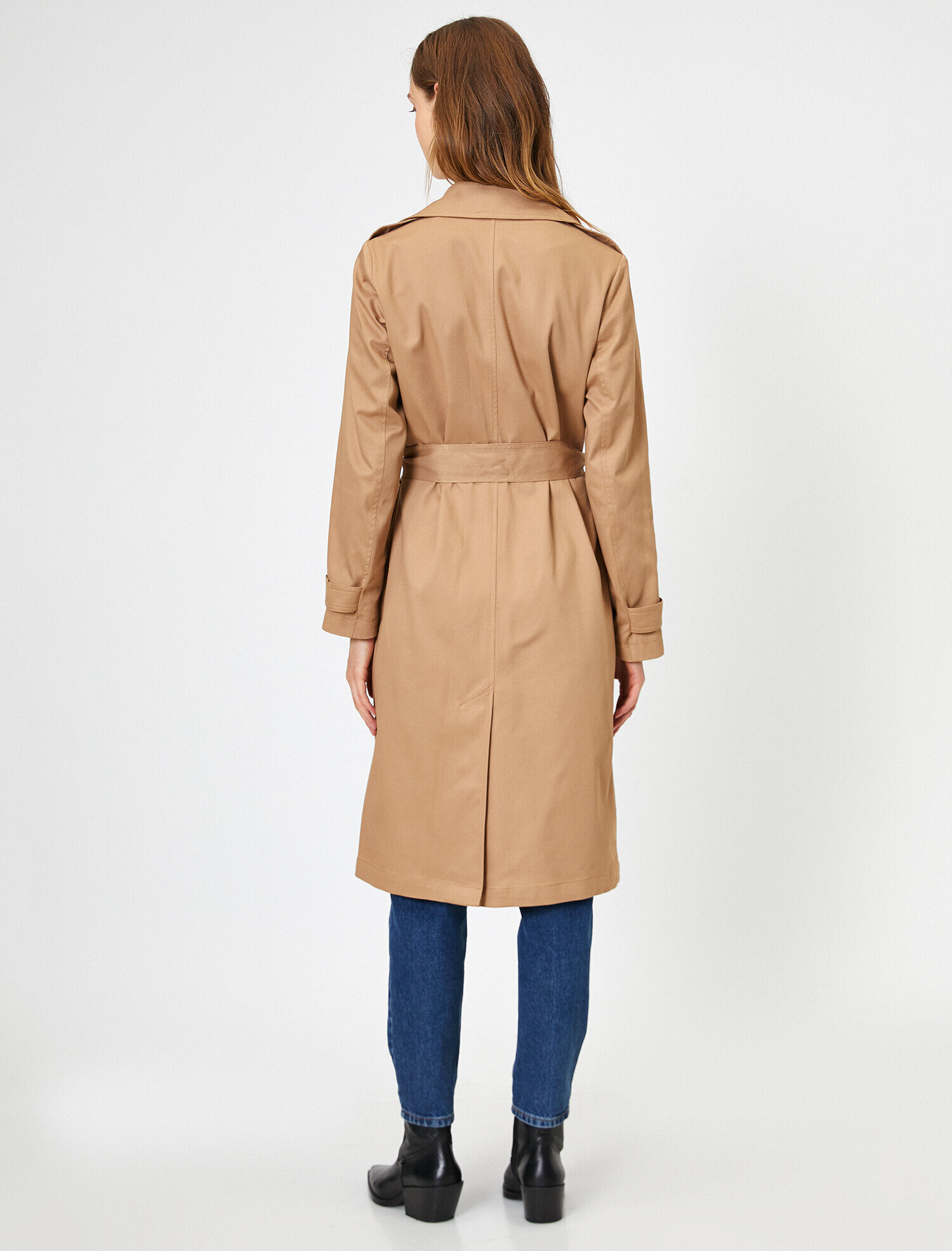   Kemer Detaylı Cepli Trençkot