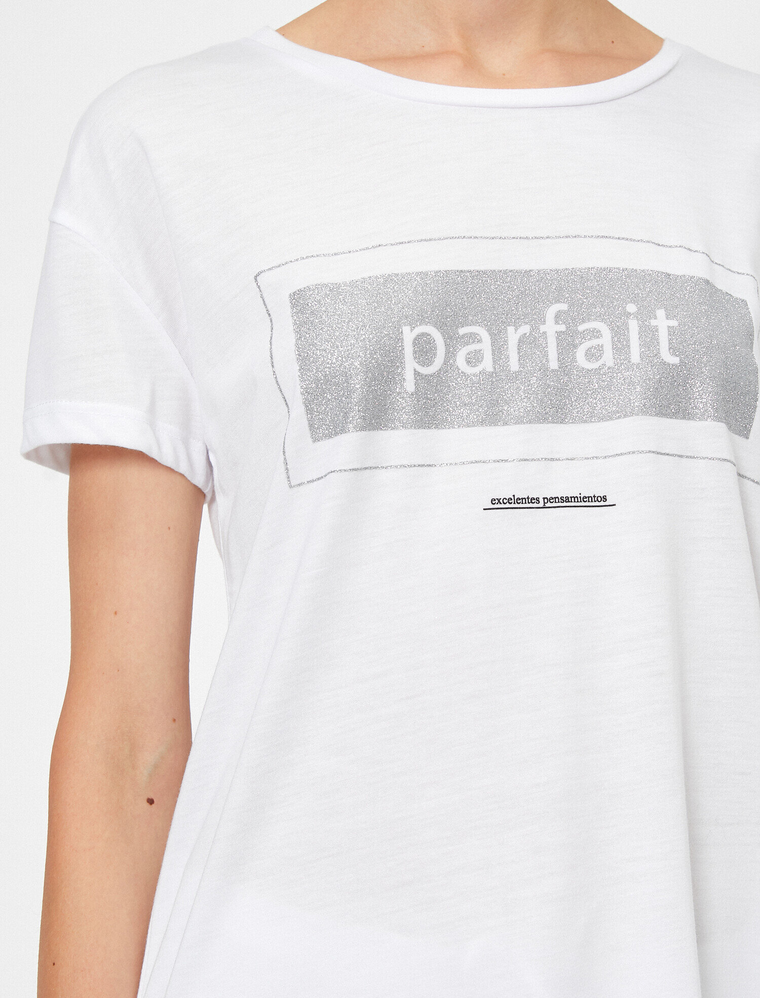   Bisiklet Yaka Kısa Kollu Yazılı Baskılı Tişört