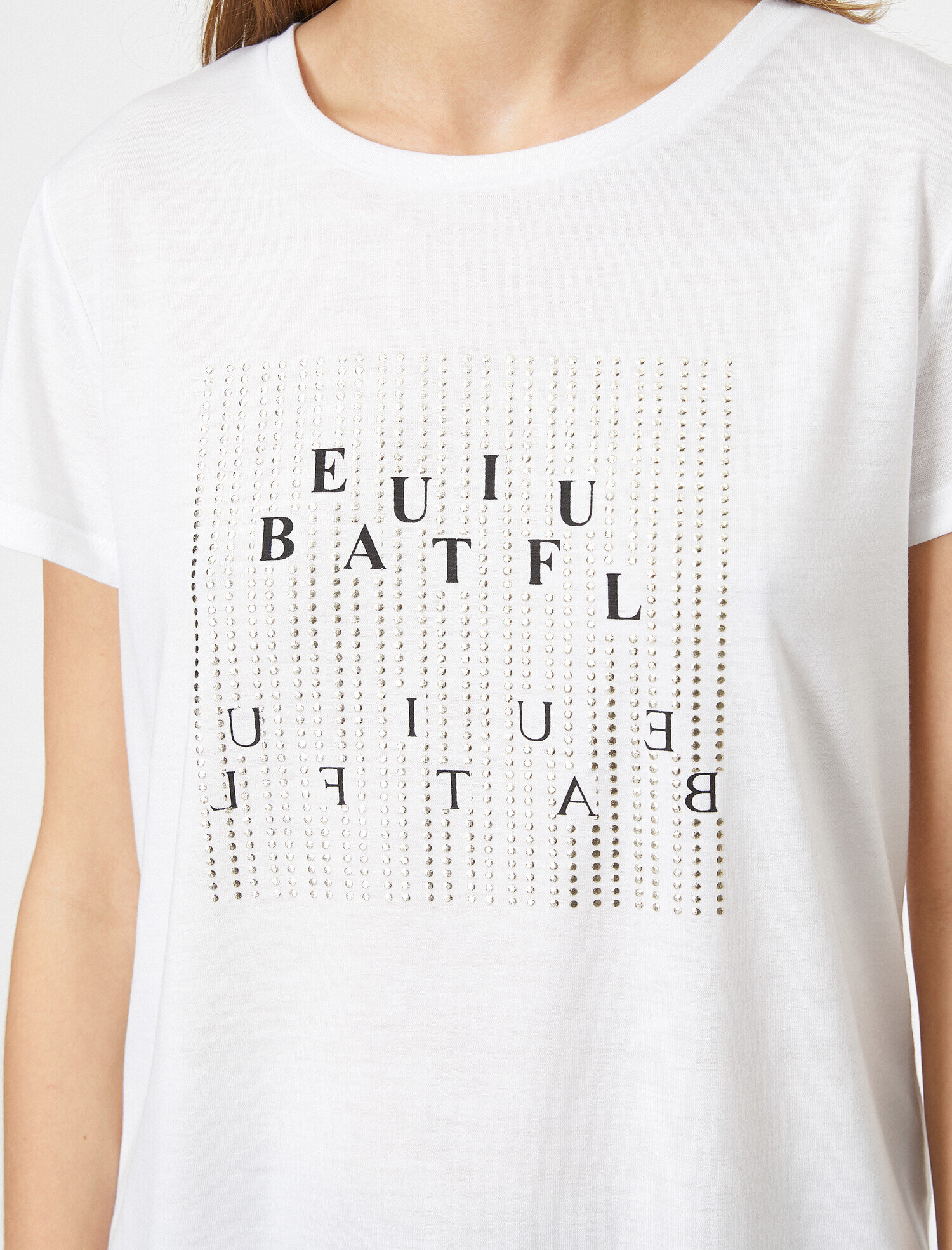   Slogan Baskılı Standart Kalıp Bisiklet Yaka Tişört