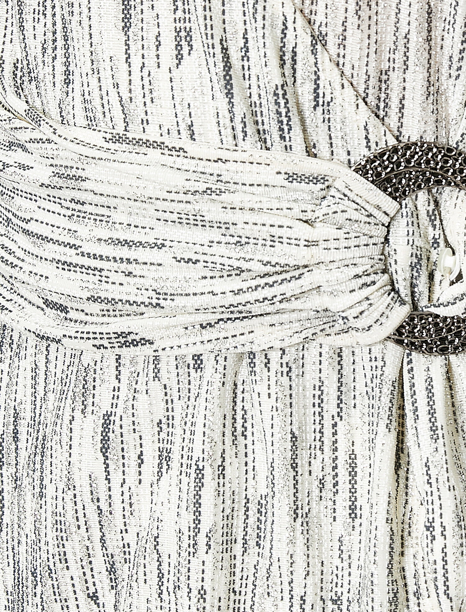   Çizgili Uzun Kollu Kemerli Kruvaze Abiye Bluz