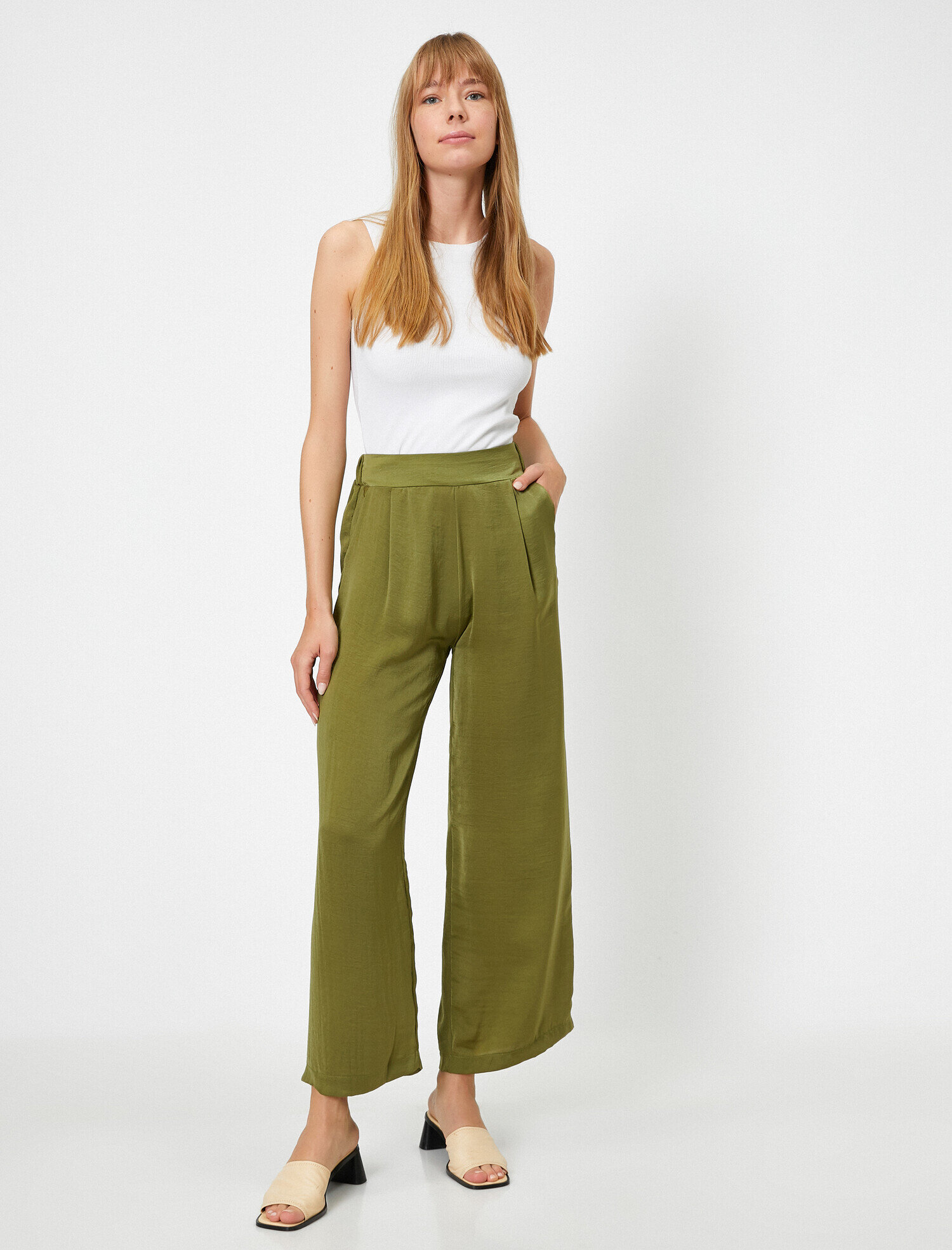   Cepli Yüksek Bel Pantolon