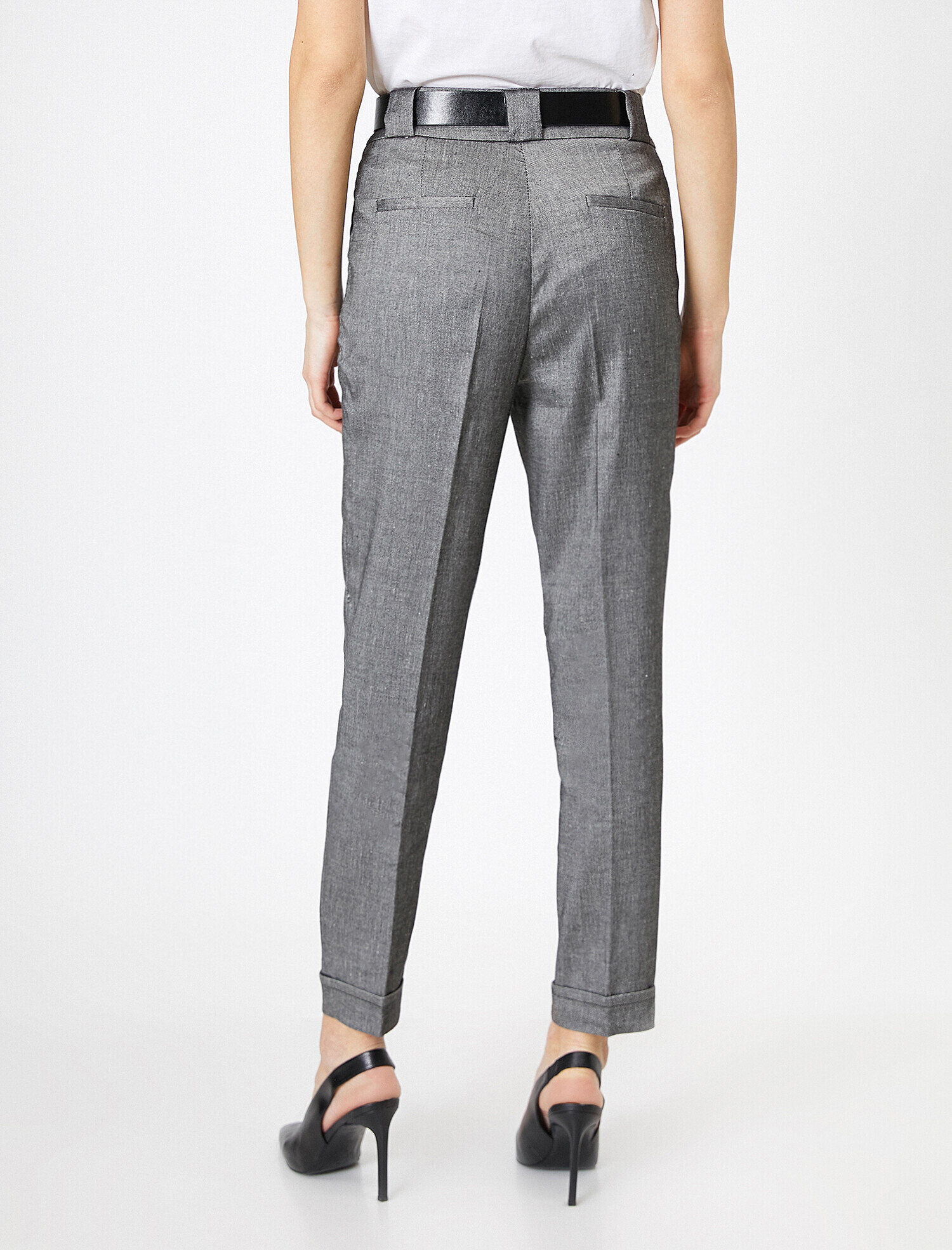 Kemer Detaylı Pantolon Keten Karışımlı