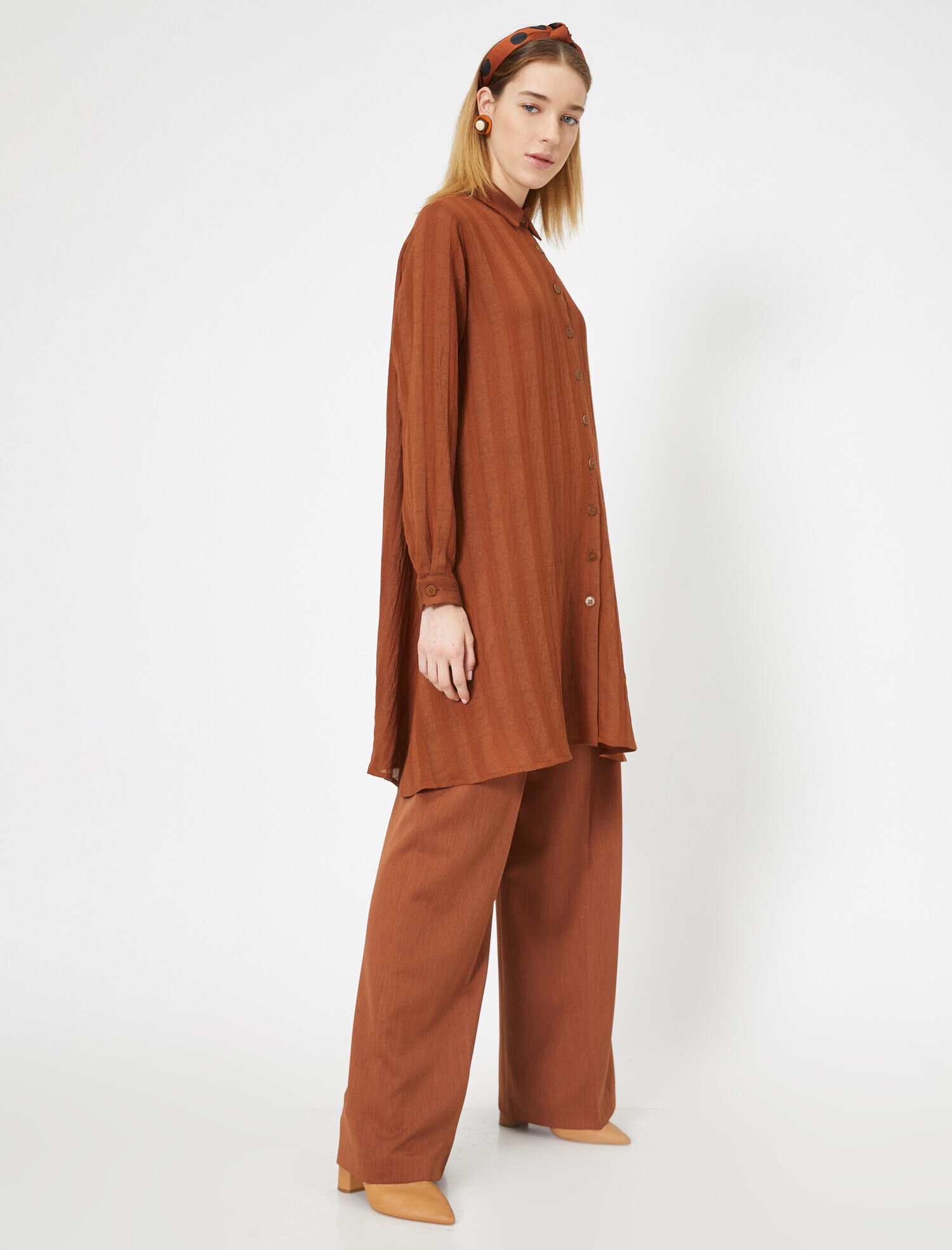   Geniş Paça Rahat Kesim Dokuma Pantolon