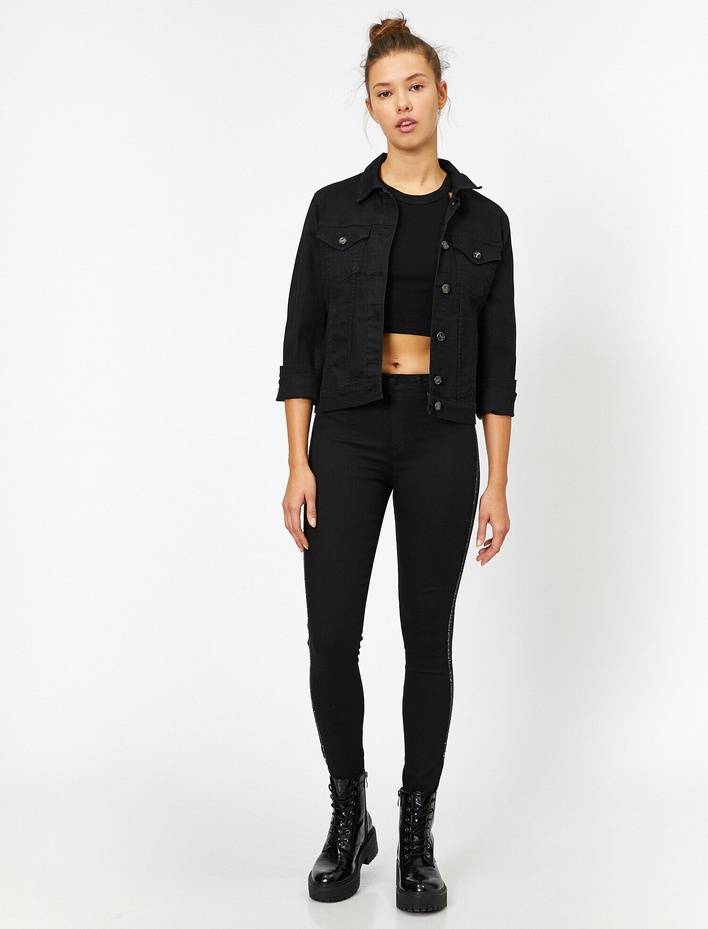  Carmen Jean - Yüksek Bel Dar Kesim Dar Paça Pantolon