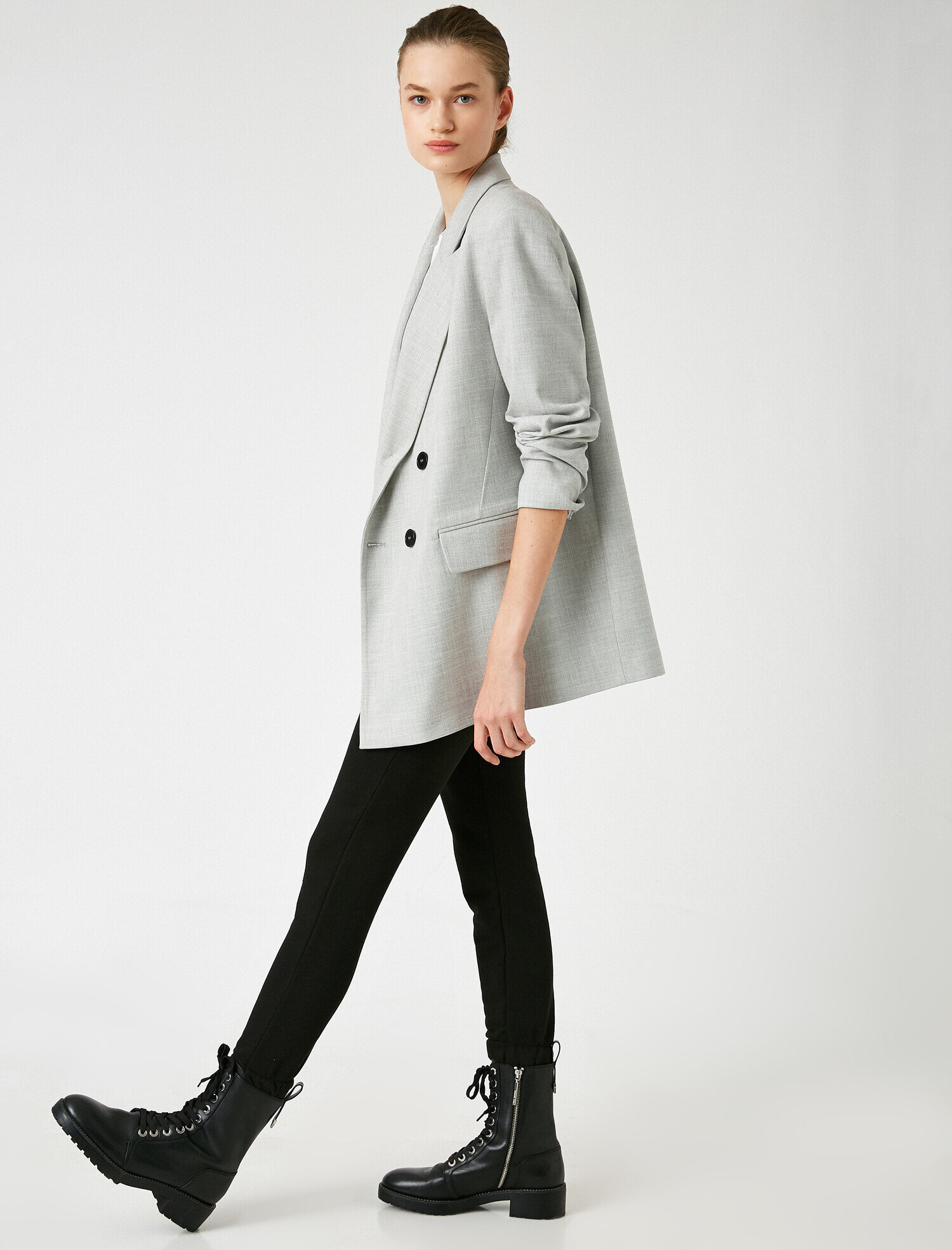   Düğme Detaylı Kruvaze Blazer Ceket