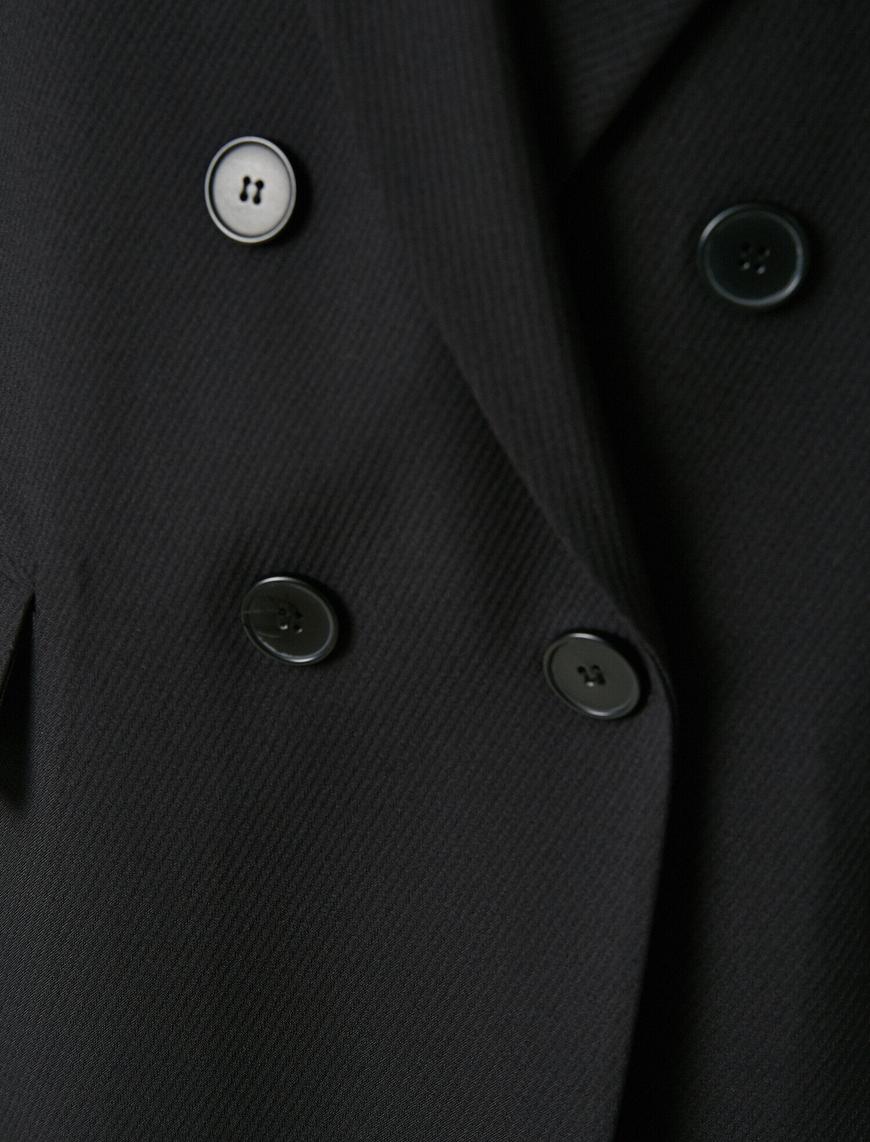  Düğme Detaylı Kruvaze Blazer Ceket
