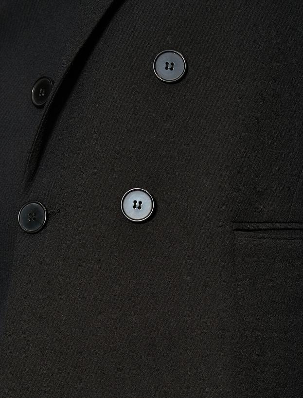  Düğme Detaylı Kruvaze Blazer Ceket