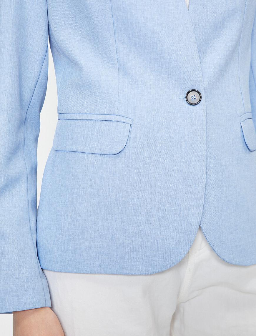   Düğme Detaylı Basic Blazer Ceket