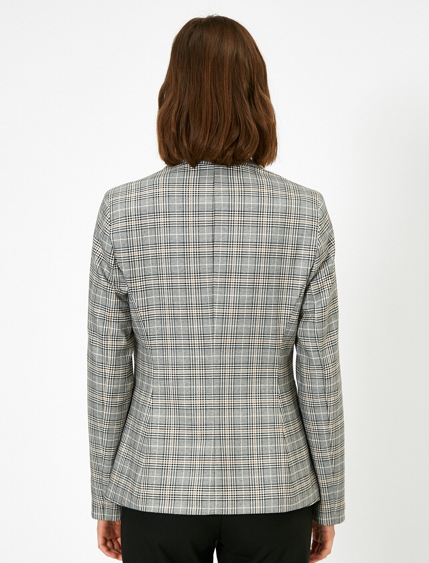   Ekoseli Blazer Ceket