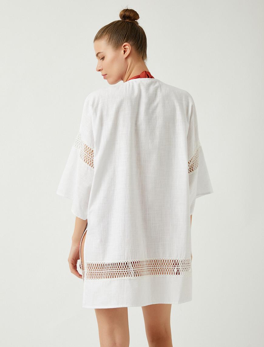   Pamuklu Fistolu Dokuma Kimono