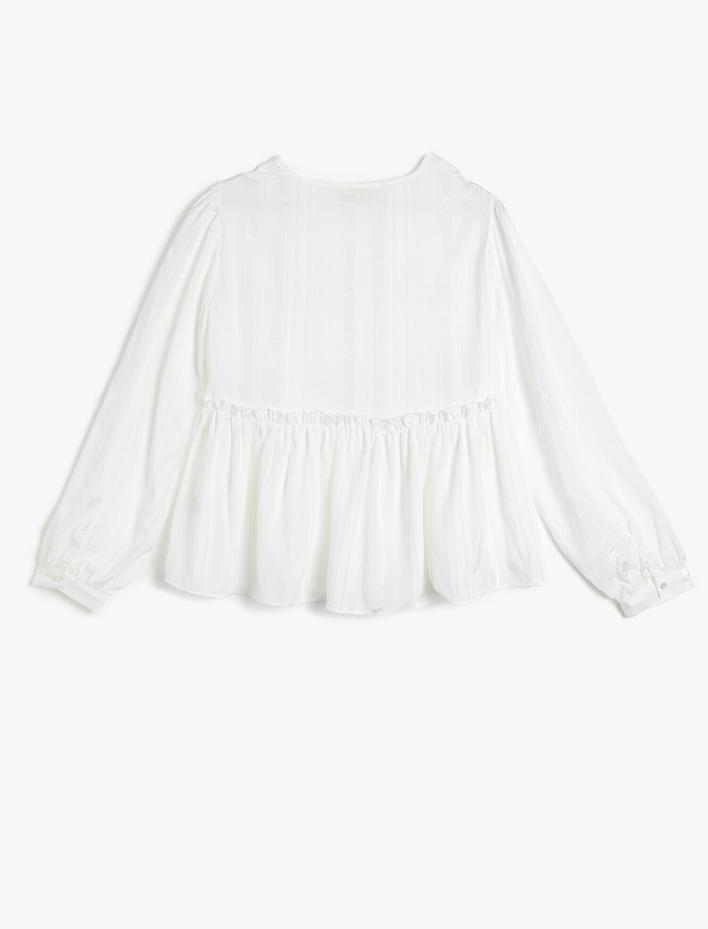  V Yaka Uzun Kollu Bluz