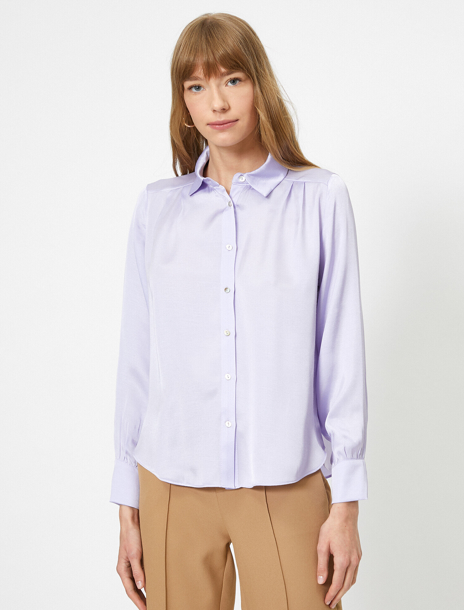   Uzun Kollu Saten Gömlek