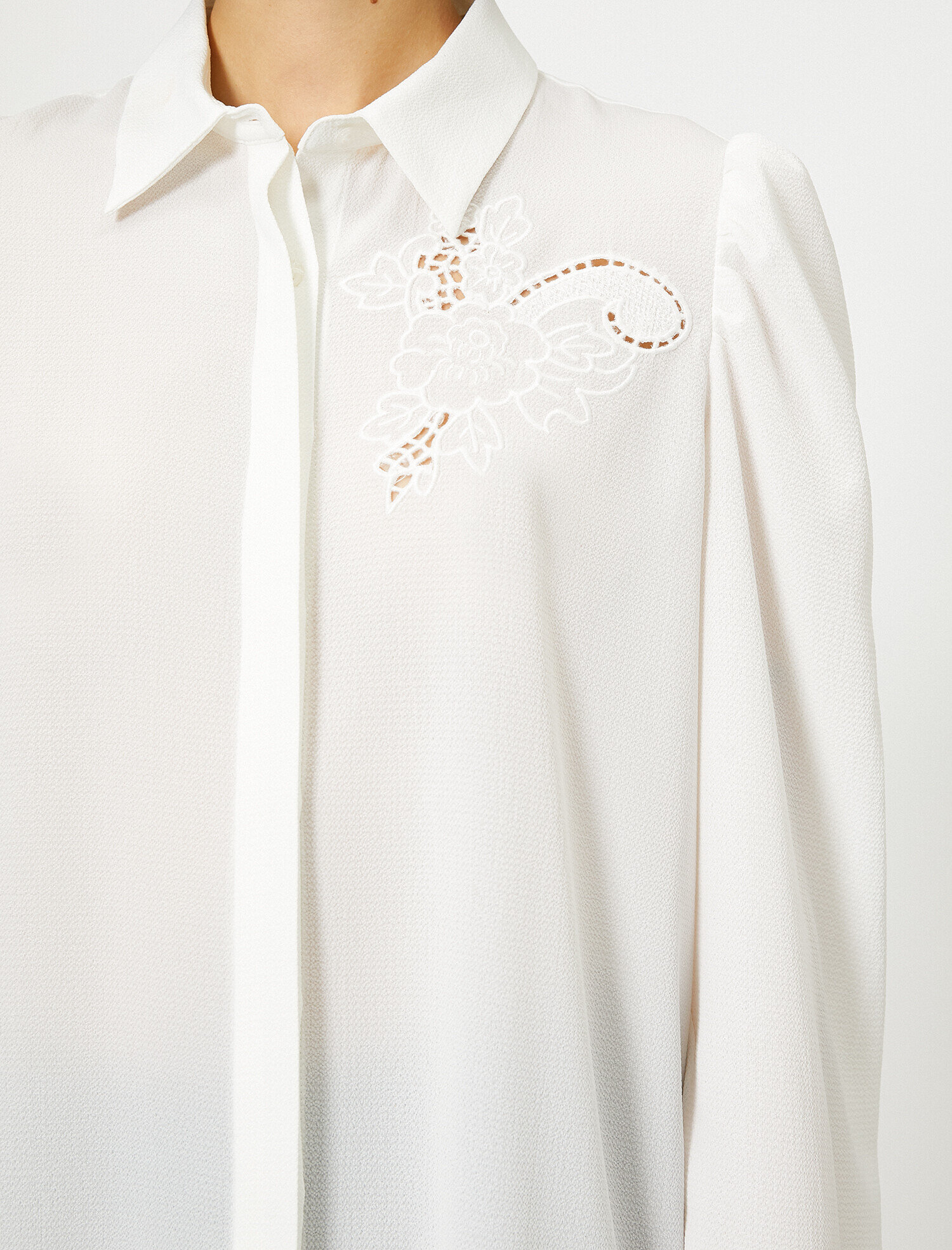   Fermuar Detaylı Uzun Kollu Gömlek