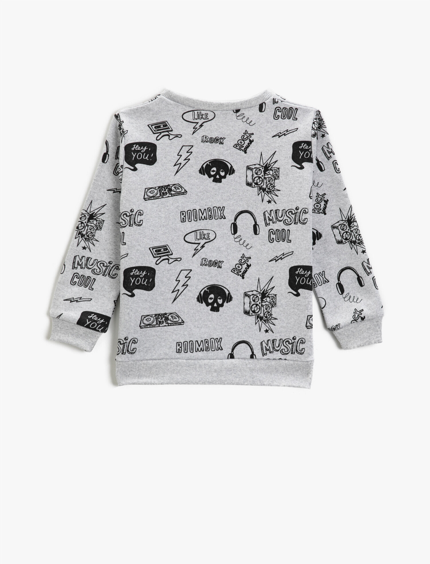 Erkek Çocuk Baskılı Sweatshirt Bisiklet Yaka
