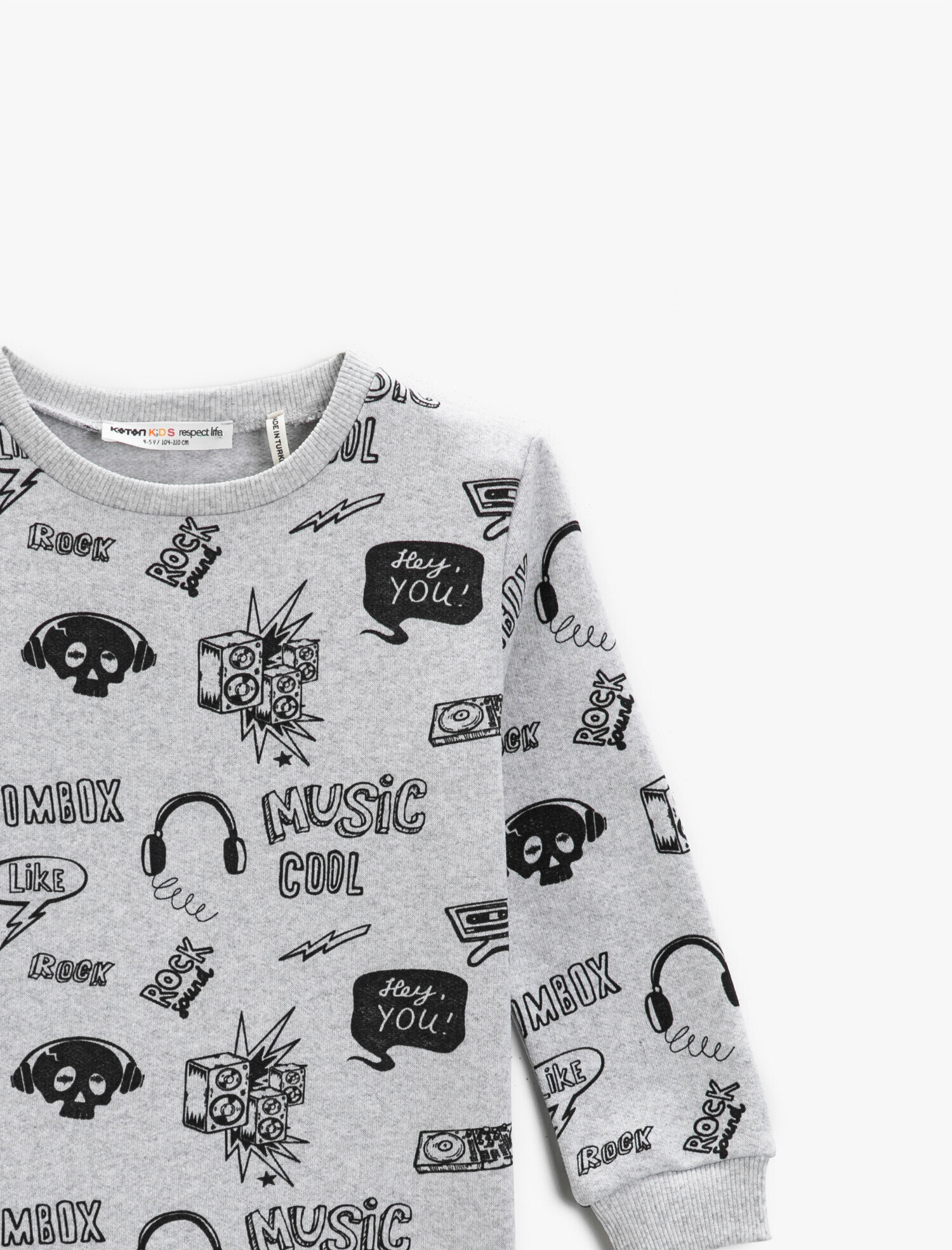 Erkek Çocuk Baskılı Sweatshirt Bisiklet Yaka