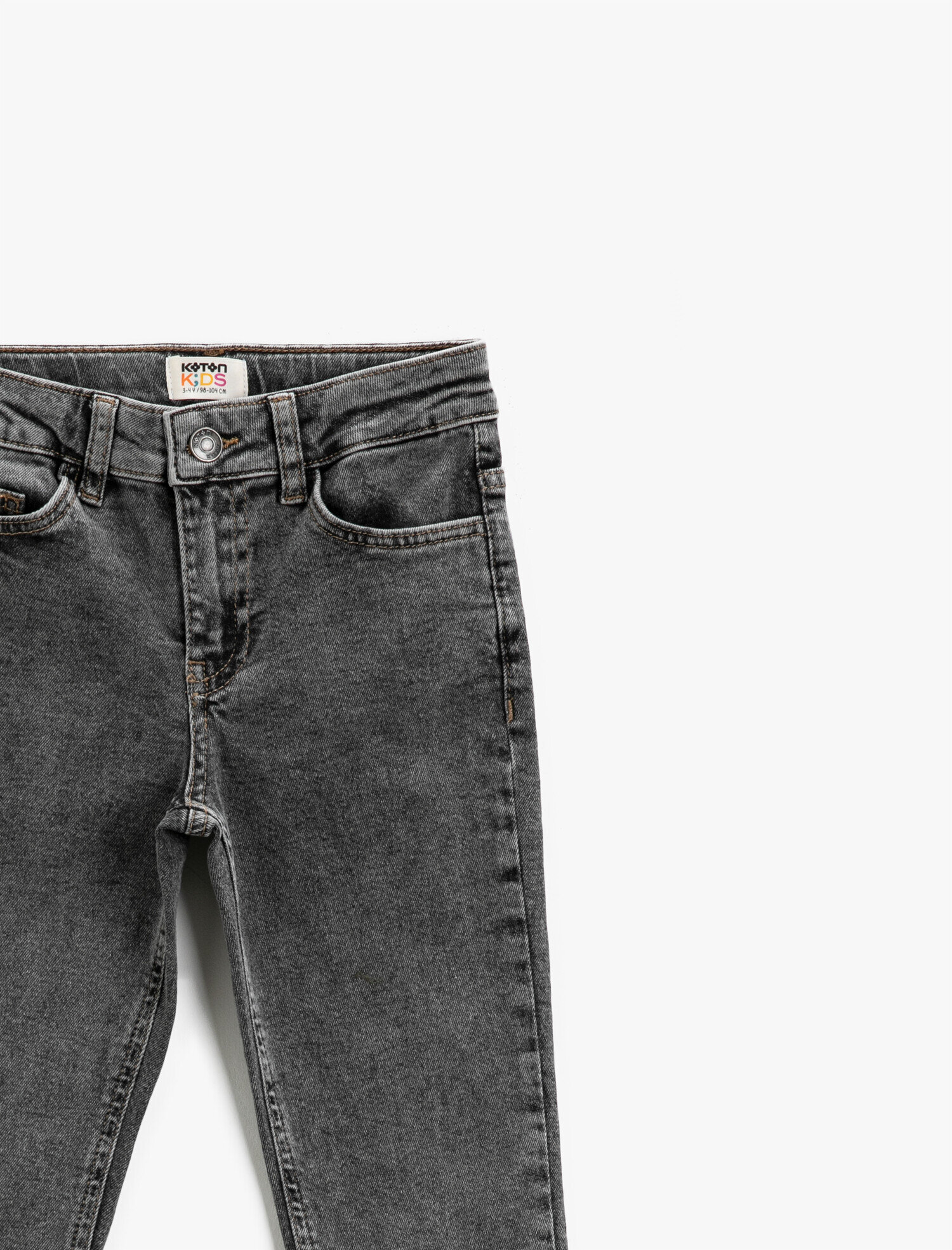  Erkek Çocuk Kot Pantolon Jogger Beli Lastikli Cepli Pamuklu - Jegging Jean