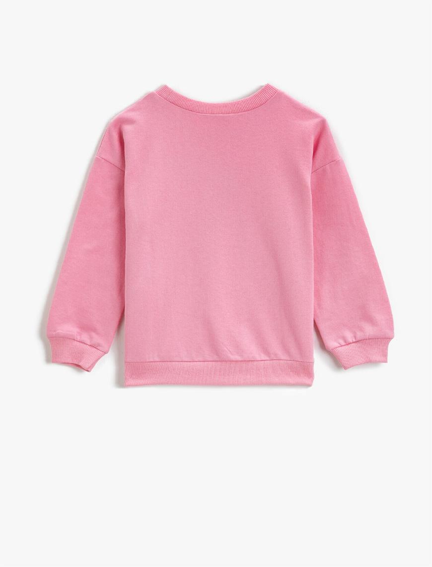  Kız Çocuk Pullu Kiraz Desenli Sweatshirt