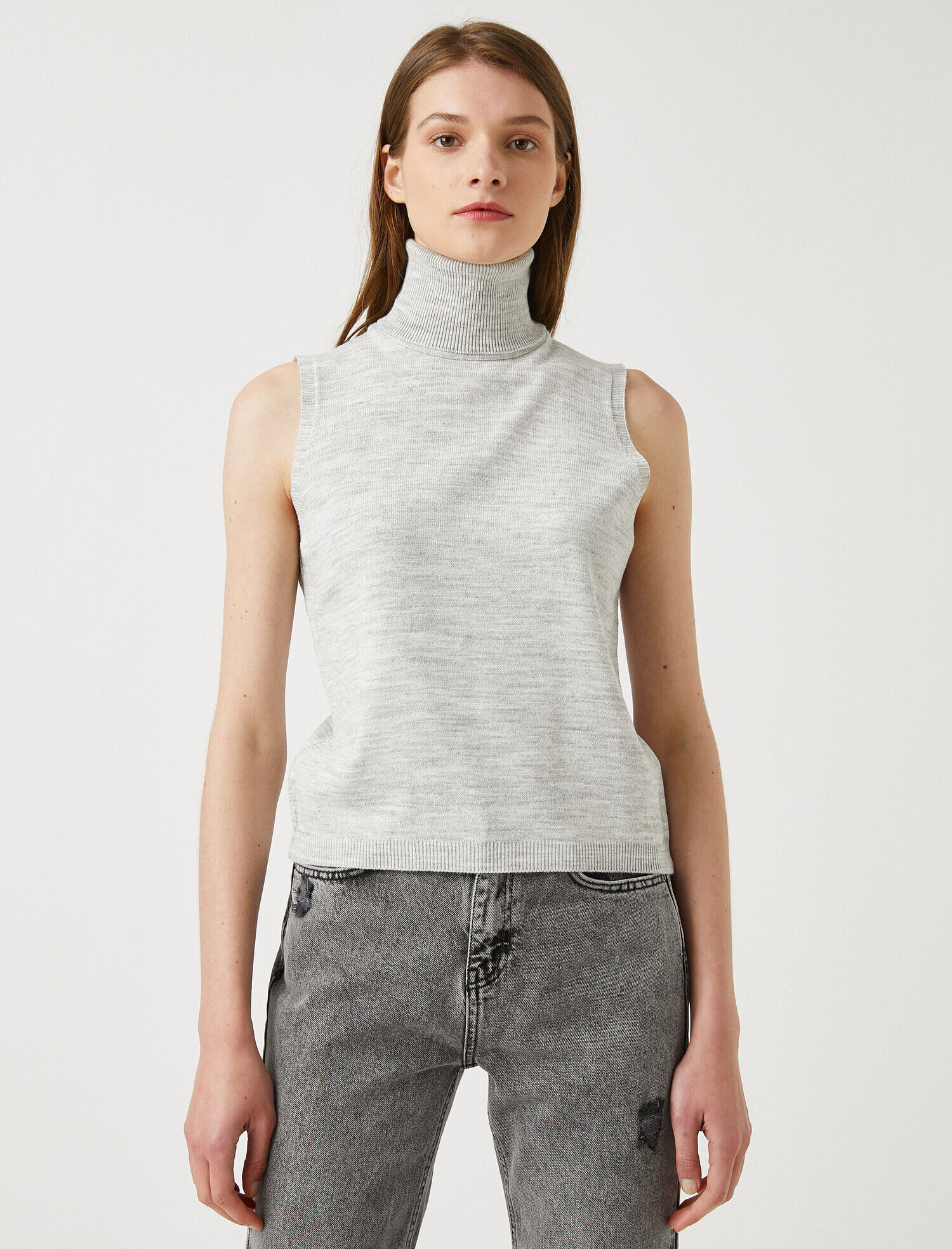   Balıkçı Yaka Kolsuz Triko Atlet