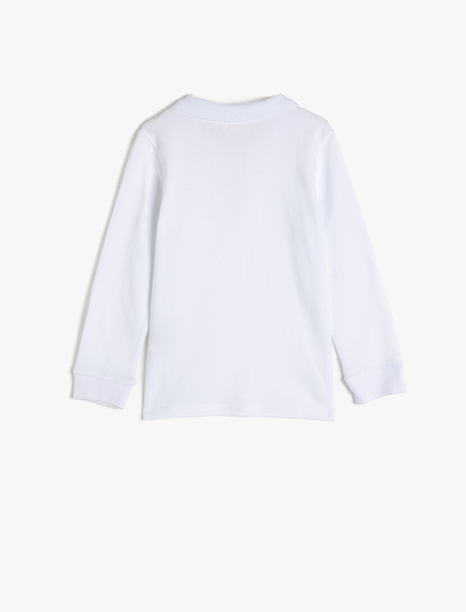  Kız Çocuk Polo Yaka Uzun Kollu Basic Pamuklu Tişört