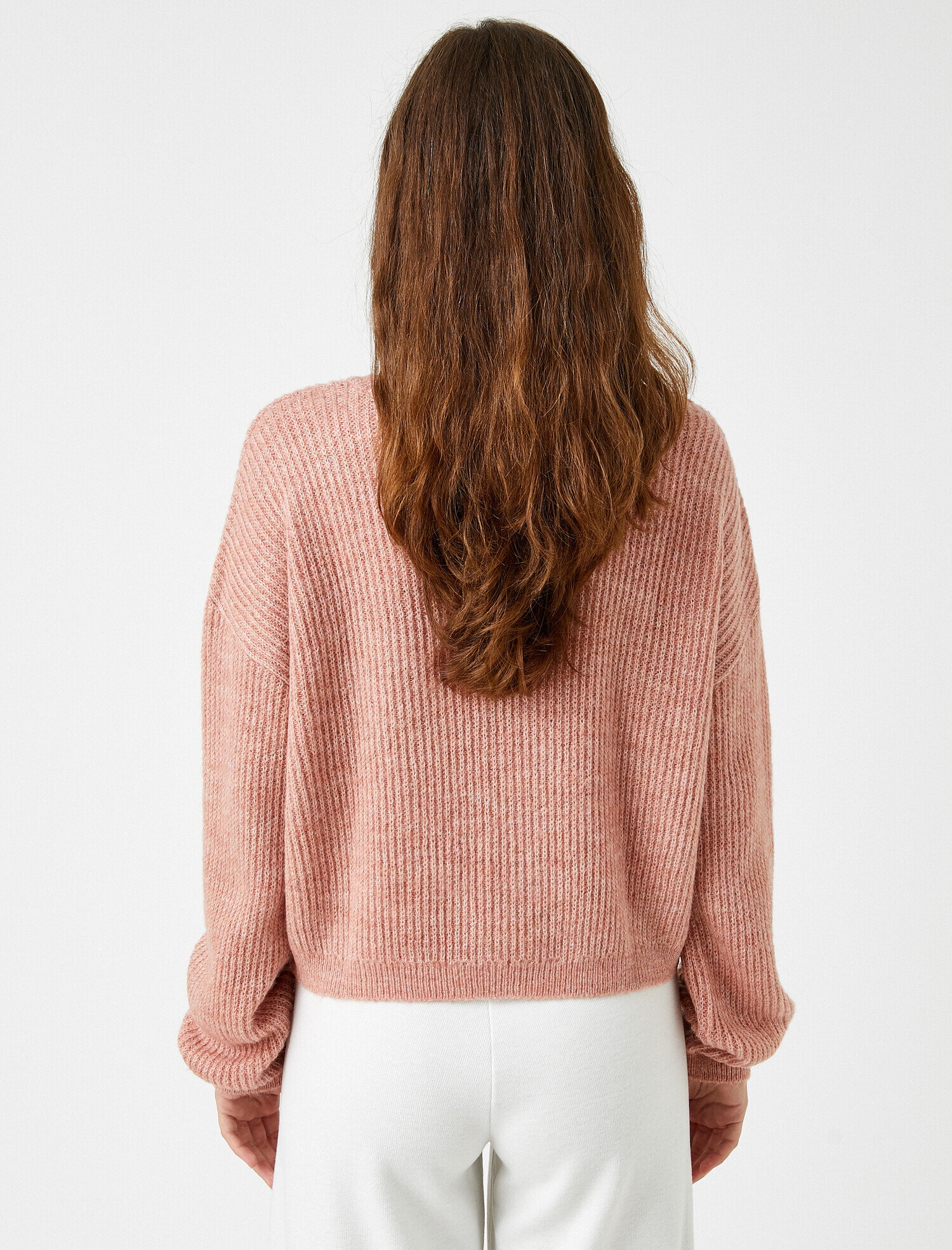   Bisiklet Yaka Triko Kazak Crop