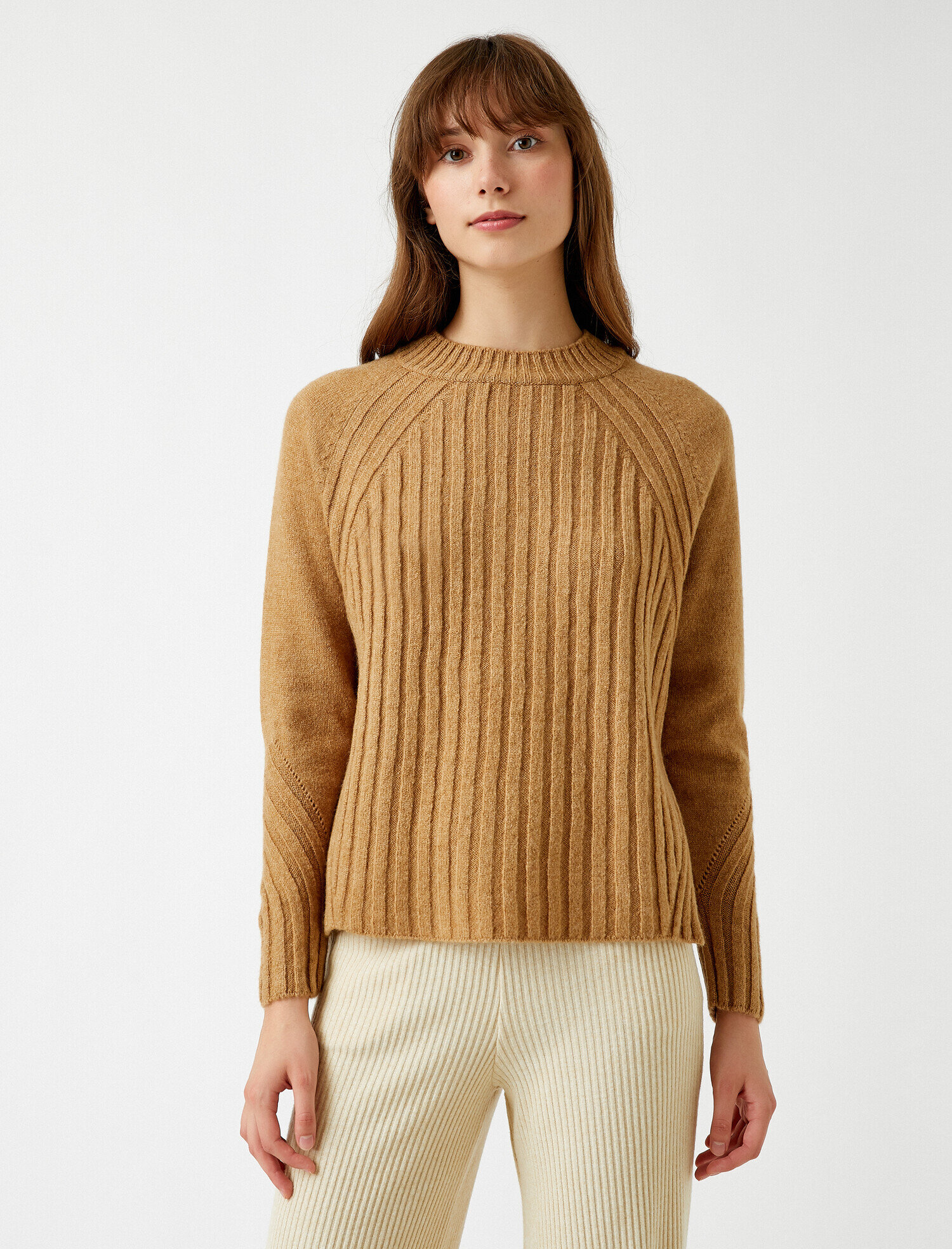   Bisiklet Yaka Yanları Yırtmaçlı Triko Kazak