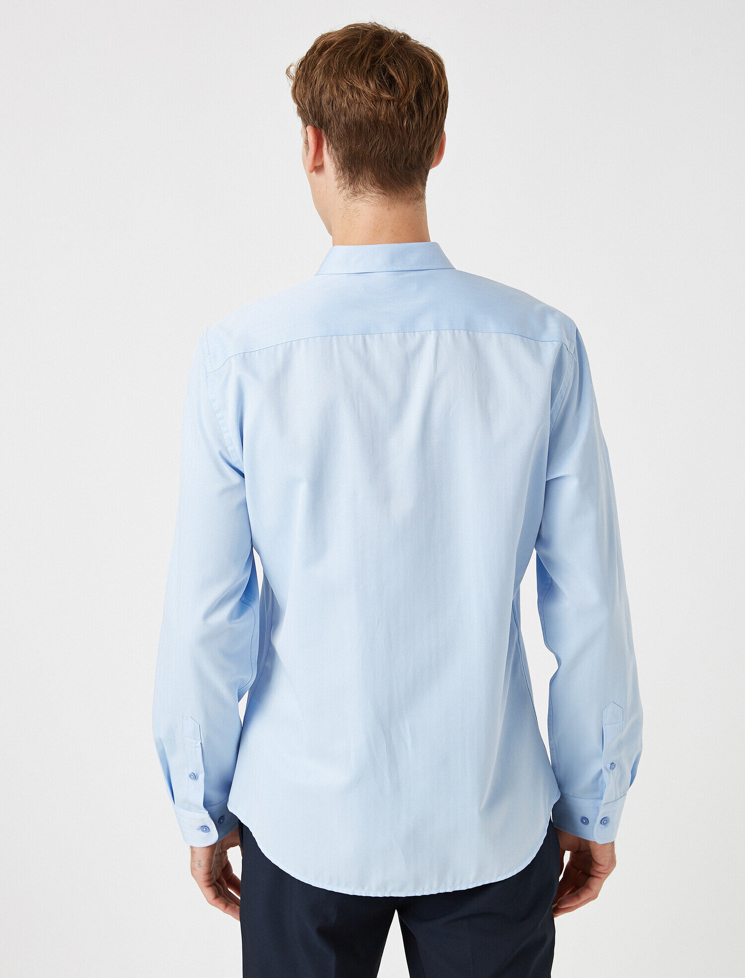   Poplin Kumaş Klasik Yaka Basic Uzun Kollu Gömlek Non Iron