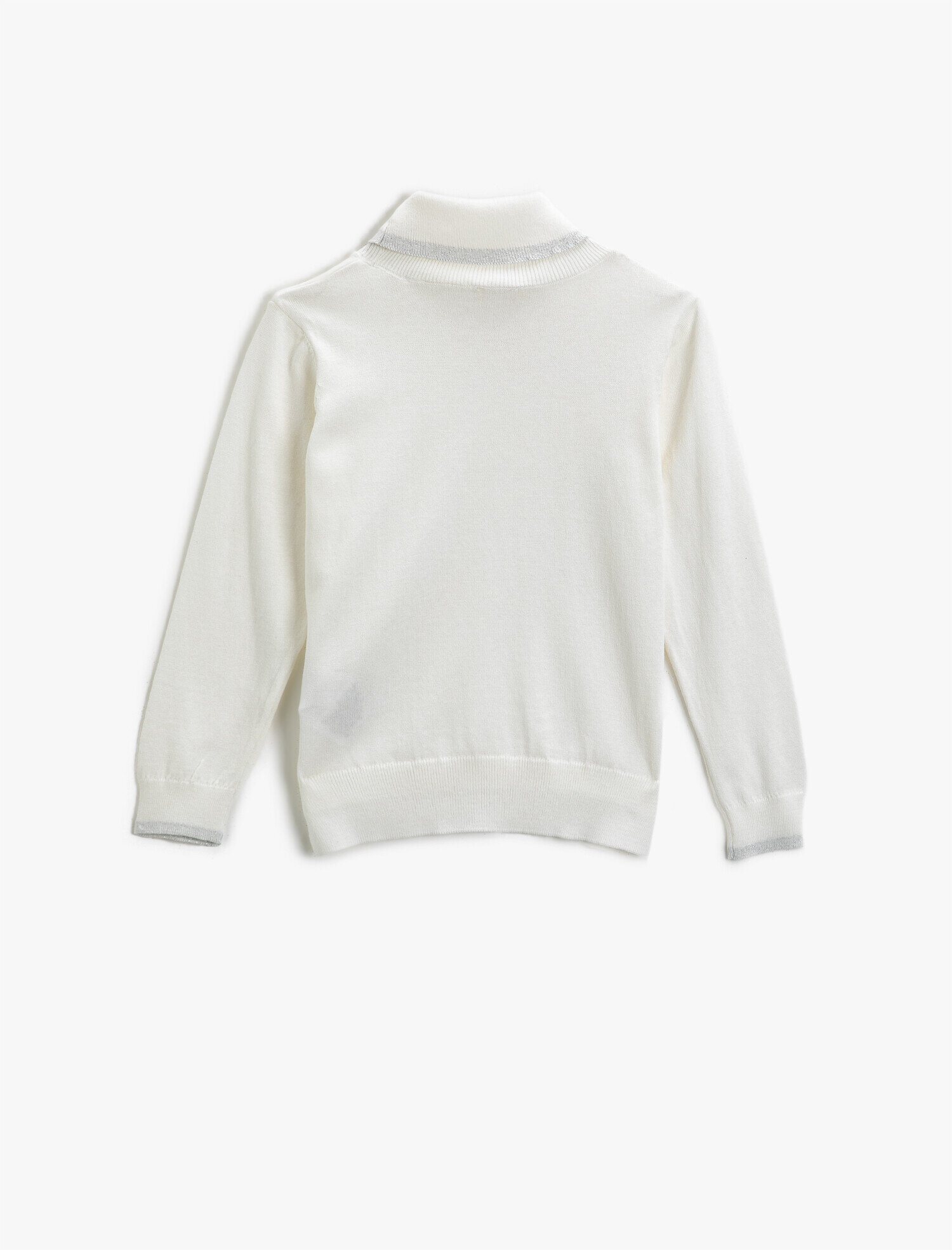  Kız Çocuk Bisiklet Yaka Kazak Yakası Sim Detaylı Uzun Kollu