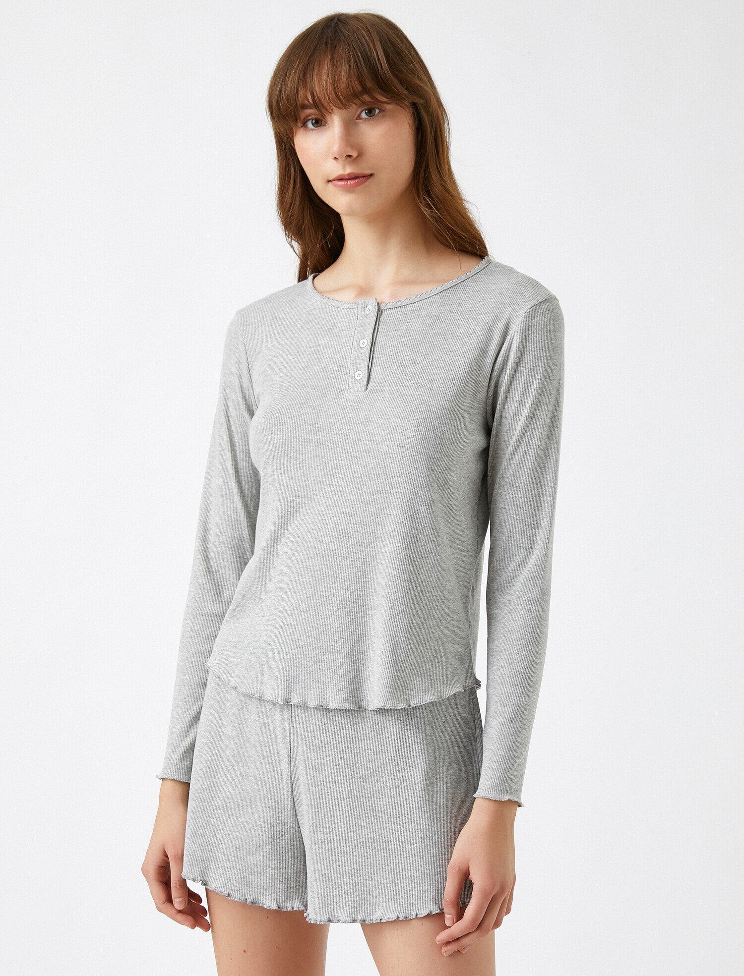   Fitilli Fırfırlı Pijama Üstü