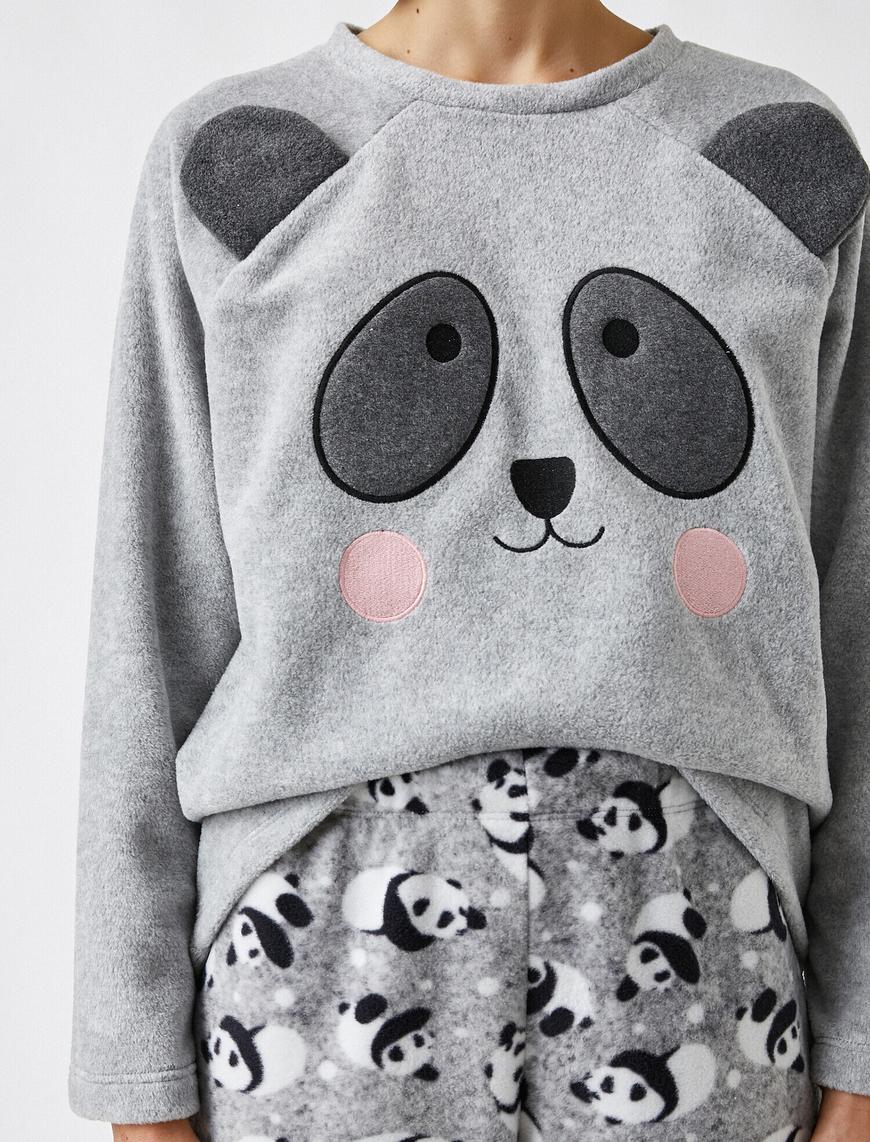   Panda Desenli Uzun Kollu Pijama Takımı